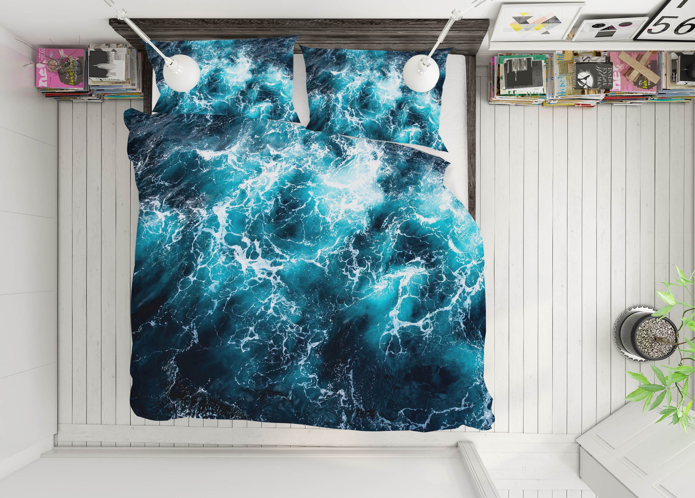 3D Sea Tide Pattern 16021 Bed Pillowcases Quilt
