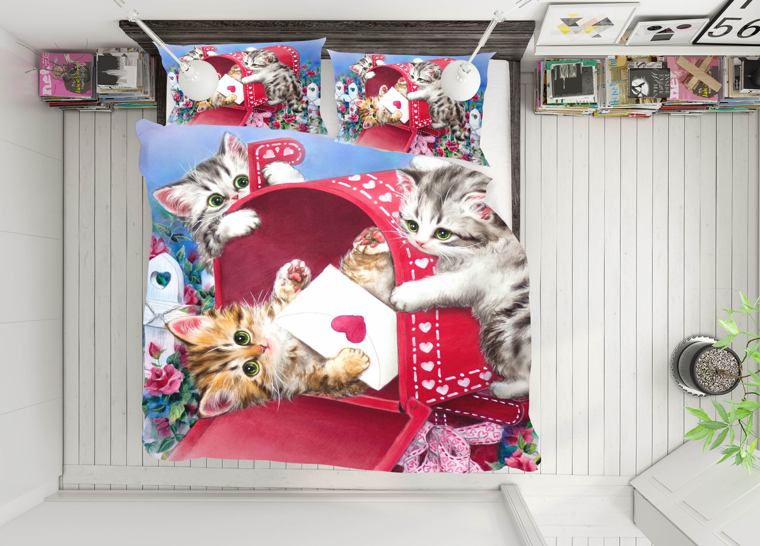 3D Mailbox Cat 5904 Kayomi Harai Bedding Bed Pillowcases Quilt Cover Duvet Cover