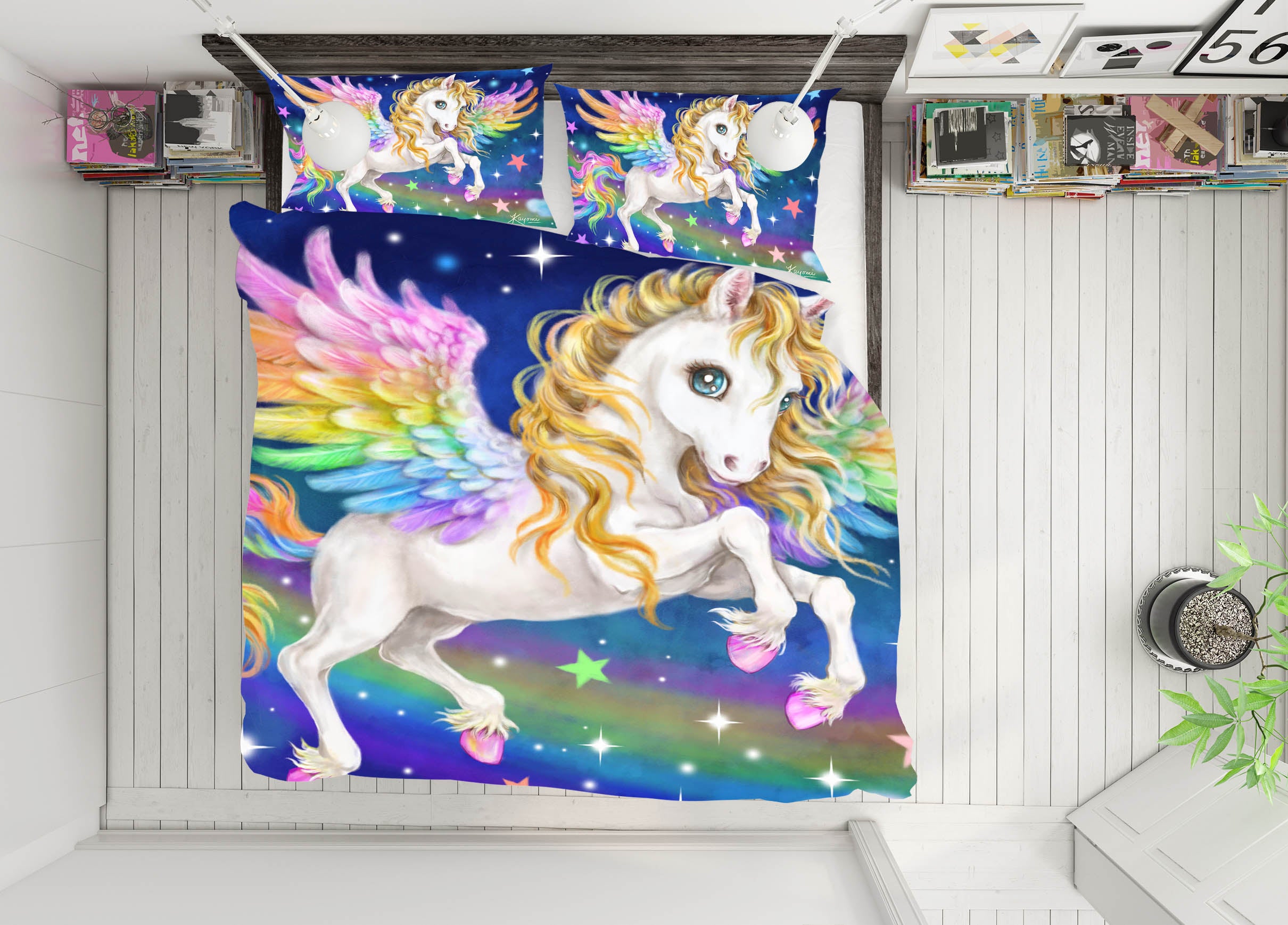 3D Fantasy Unicorn 5847 Kayomi Harai Bedding Bed Pillowcases Quilt Cover Duvet Cover