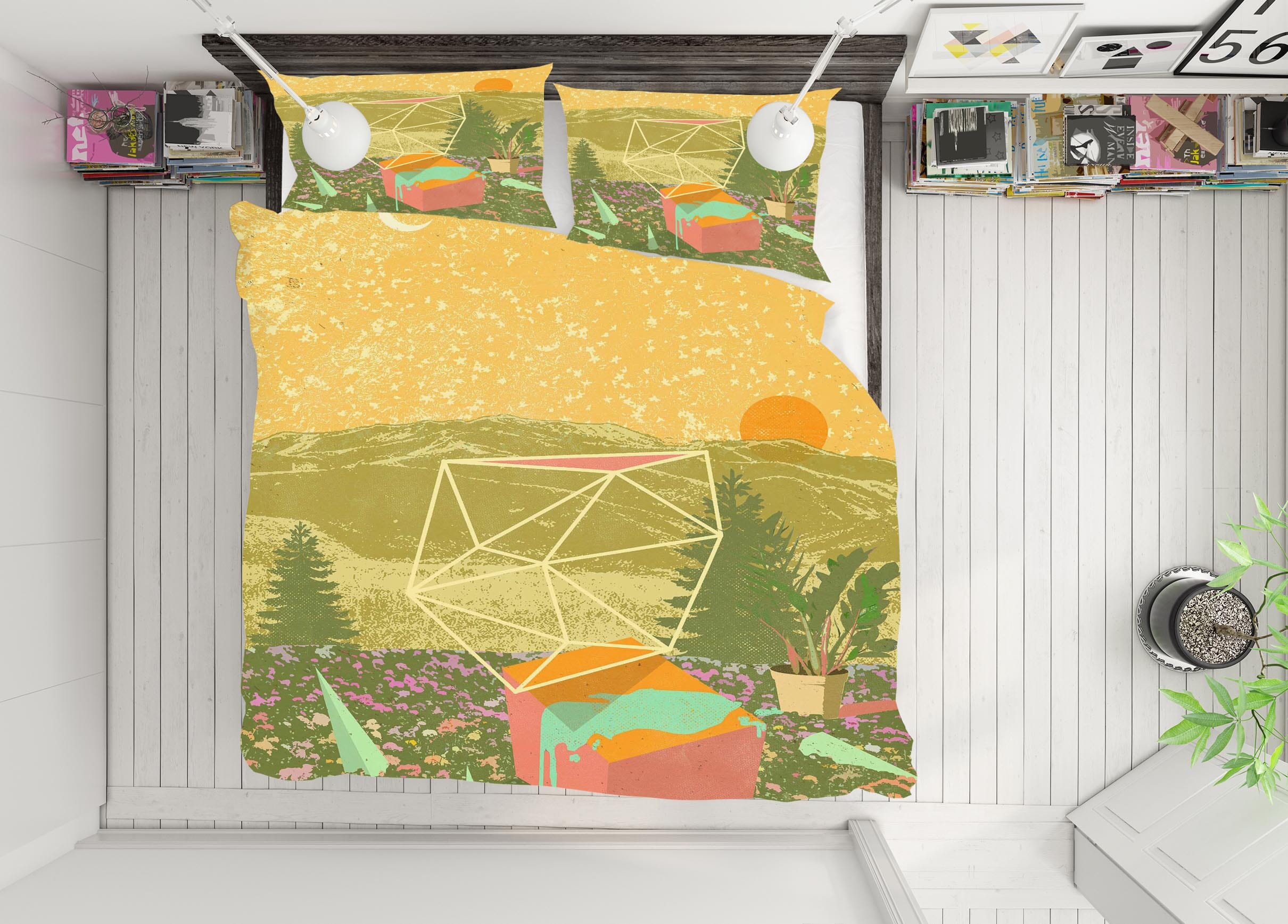 3D Dusk Grassland 2105 Showdeer Bedding Bed Pillowcases Quilt Quiet Covers AJ Creativity Home 