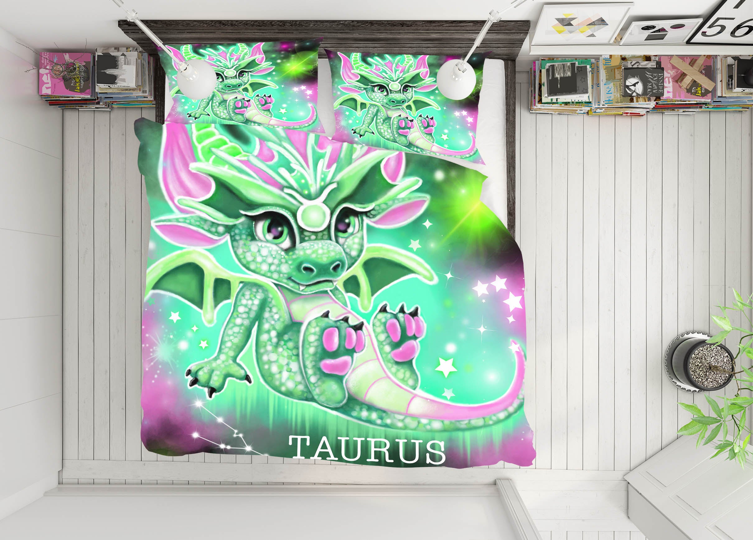 3D Green Dragon Taurus 8617 Sheena Pike Bedding Bed Pillowcases Quilt Cover Duvet Cover