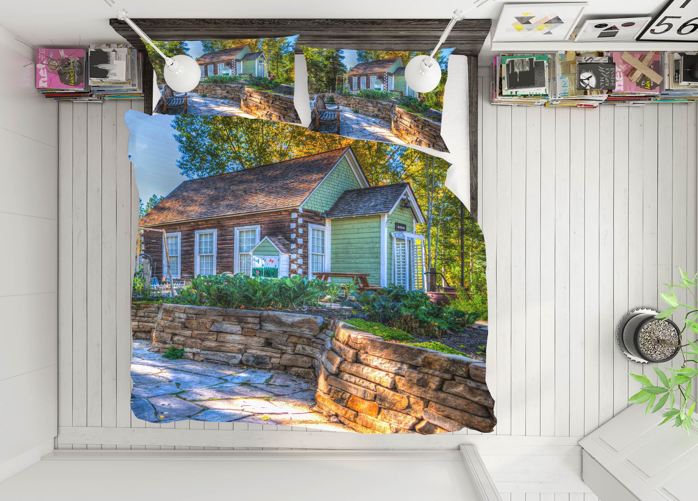 3D Houses 12218 Bed Pillowcases Quilt