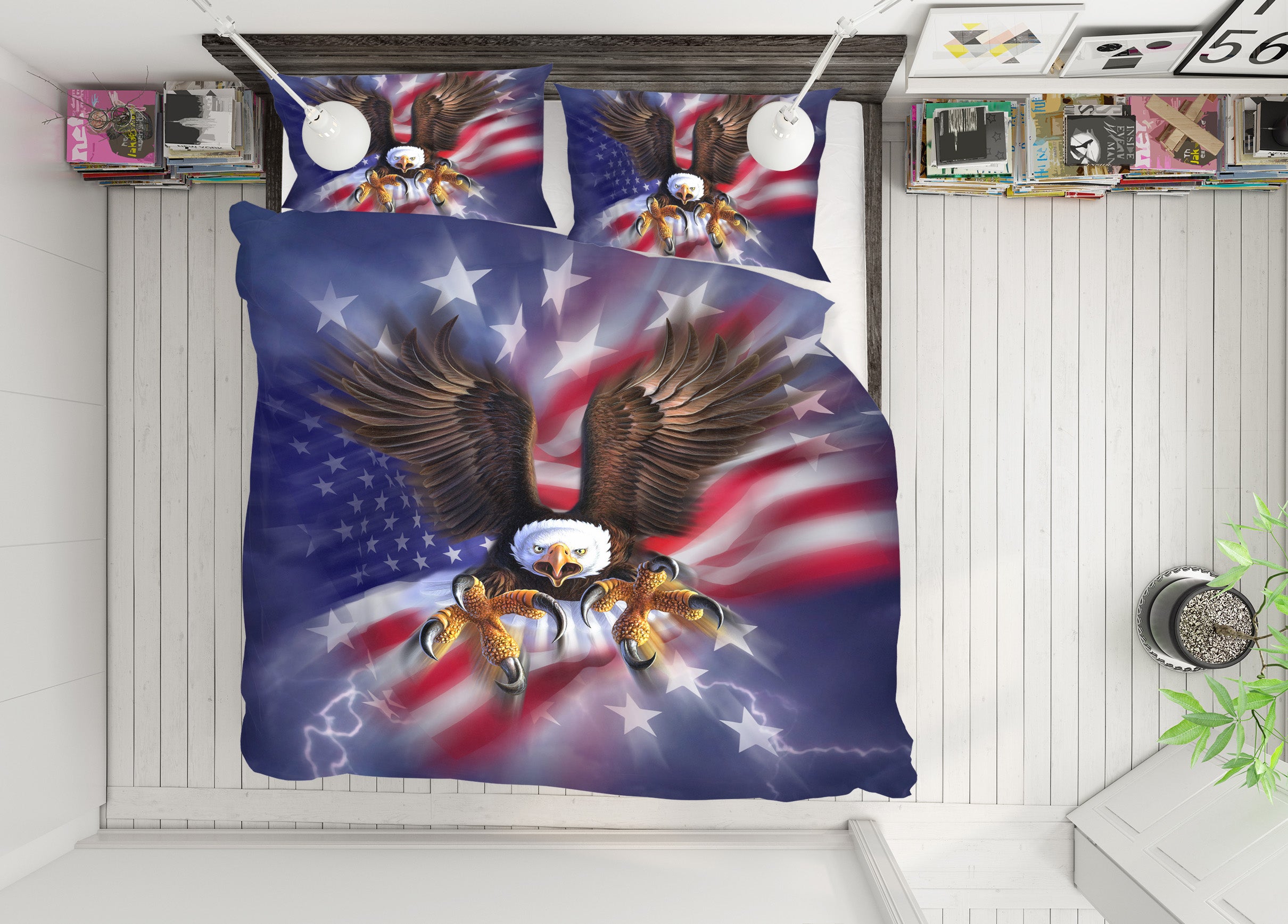3D Patriotic Eagle 86009 Jerry LoFaro bedding Bed Pillowcases Quilt