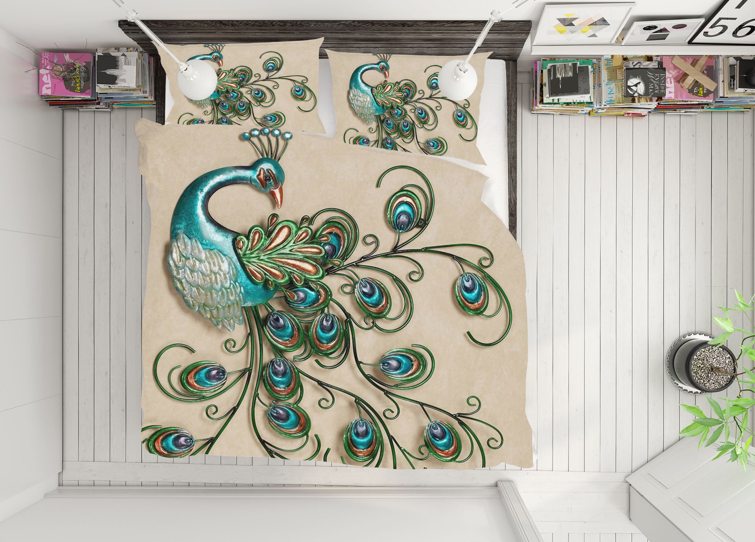 3D Peacock 12117 Bed Pillowcases Quilt