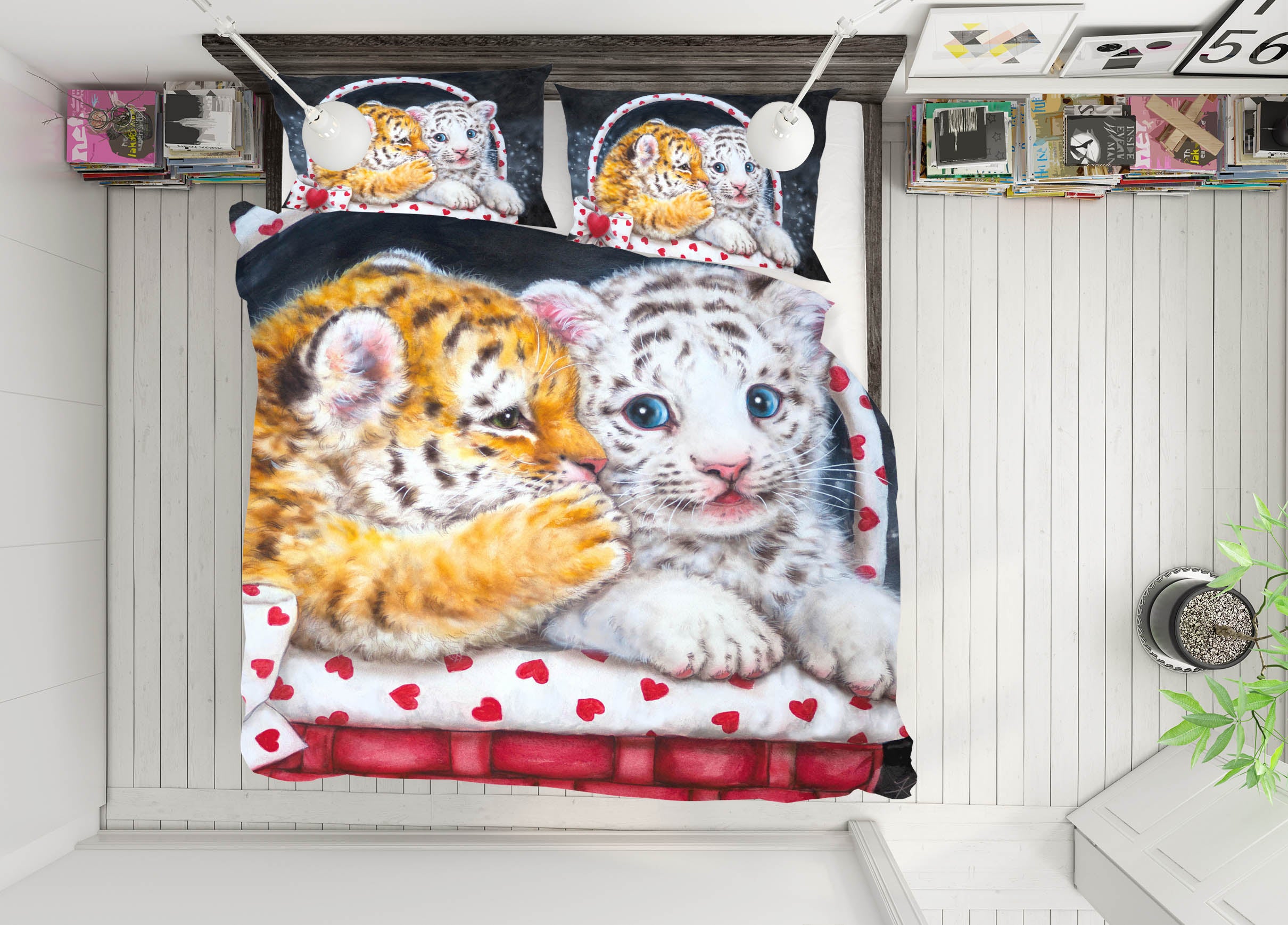3D Tiger Lion Baby 5879 Kayomi Harai Bedding Bed Pillowcases Quilt Cover Duvet Cover