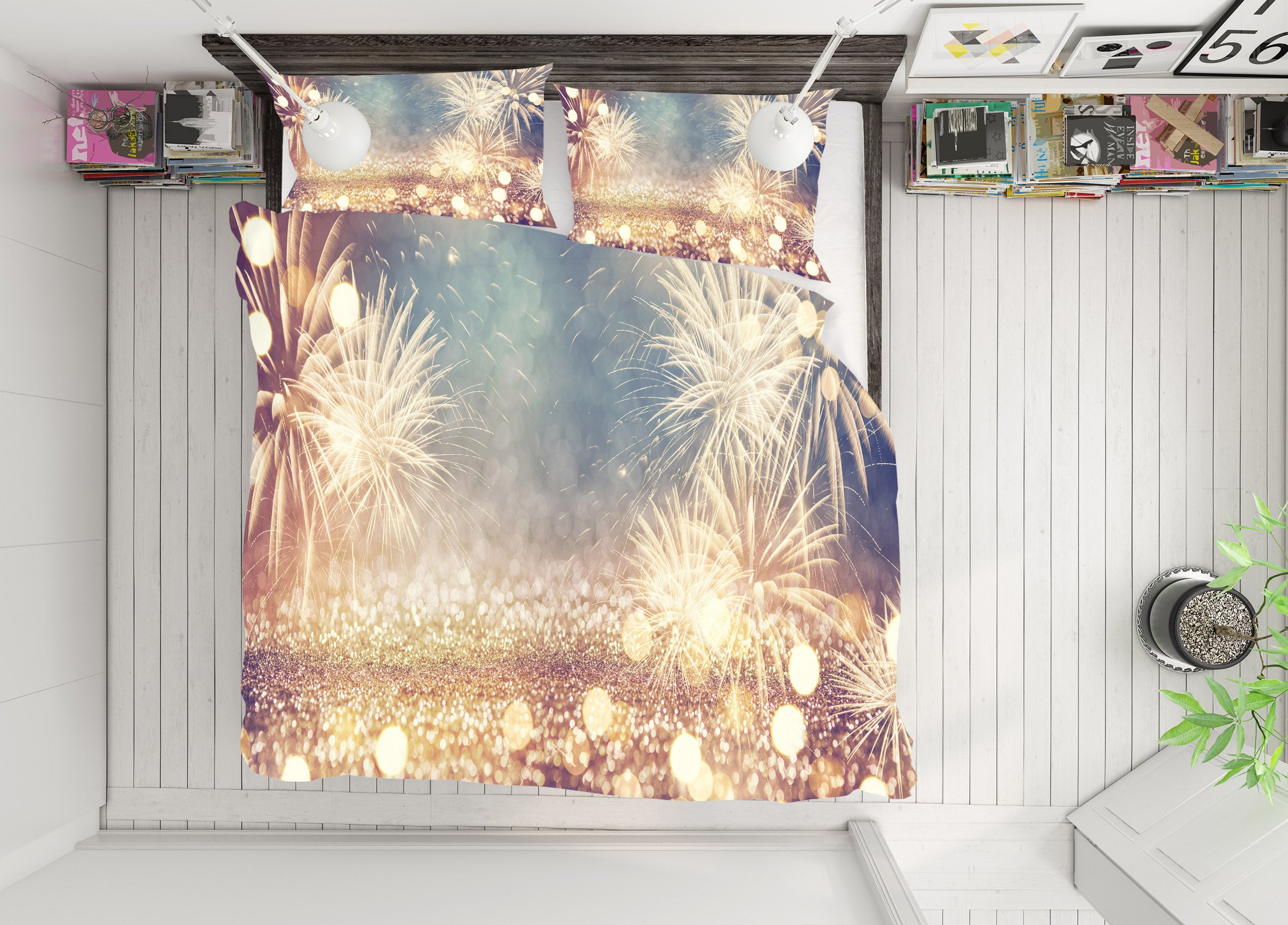 3D Fireworks 51110 Christmas Quilt Duvet Cover Xmas Bed Pillowcases