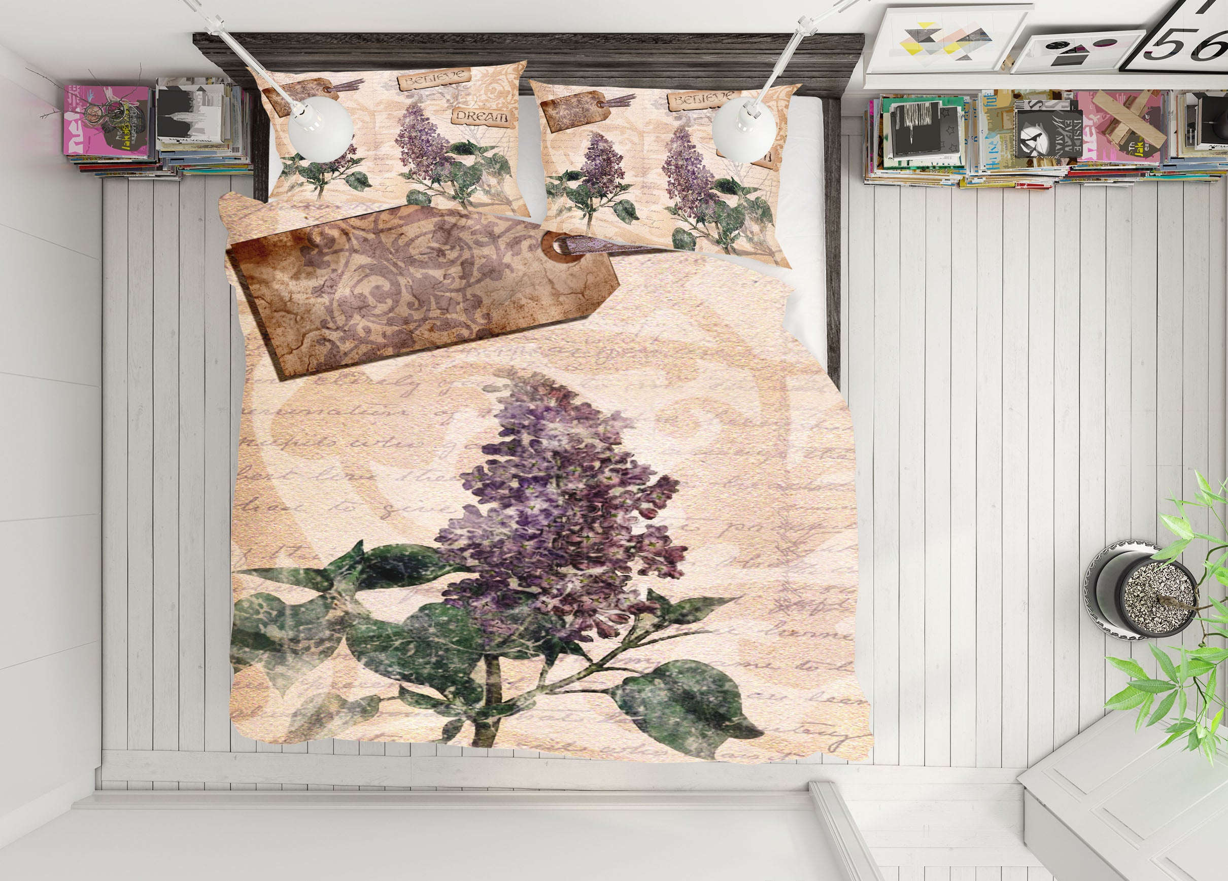 3D Purple Lavender 8849 Brigid Ashwood Bedding Bed Pillowcases Quilt Cover Duvet Cover