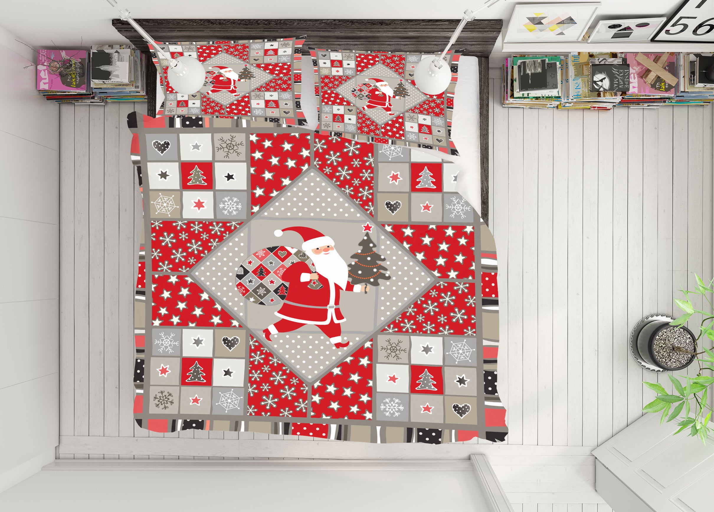 3D Santa Claus 51040 Christmas Quilt Duvet Cover Xmas Bed Pillowcases