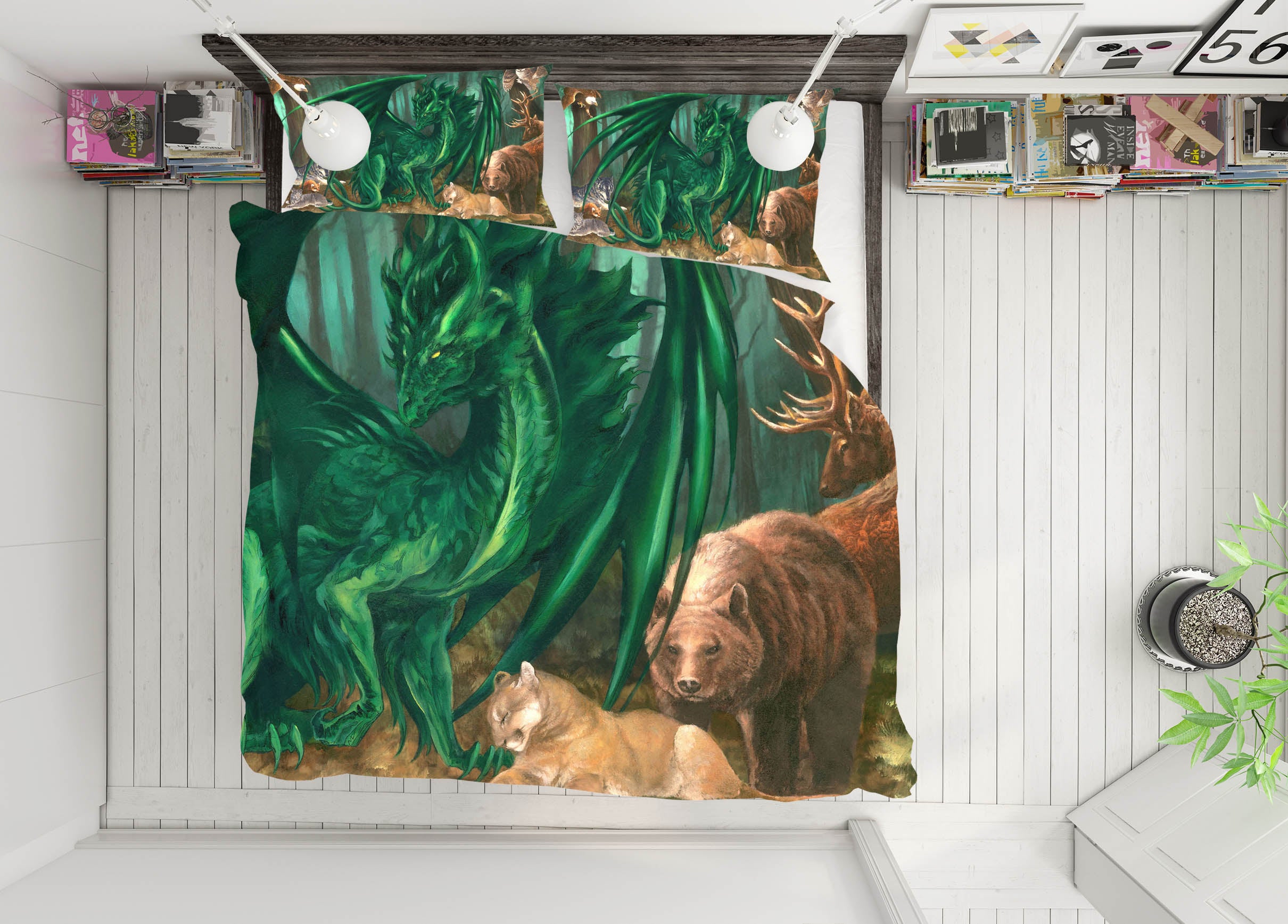 3D Animal Dragon 8335 Ruth Thompson Bedding Bed Pillowcases Quilt Cover Duvet Cover