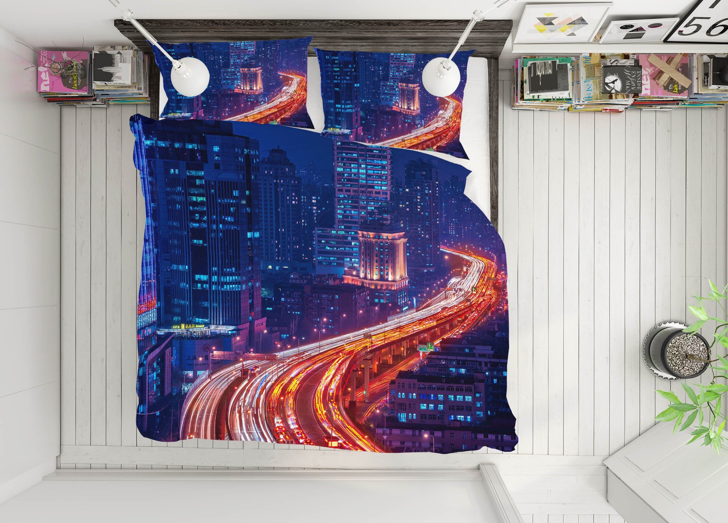 3D Traffic Jam 2121 Marco Carmassi Bedding Bed Pillowcases Quilt Quiet Covers AJ Creativity Home 