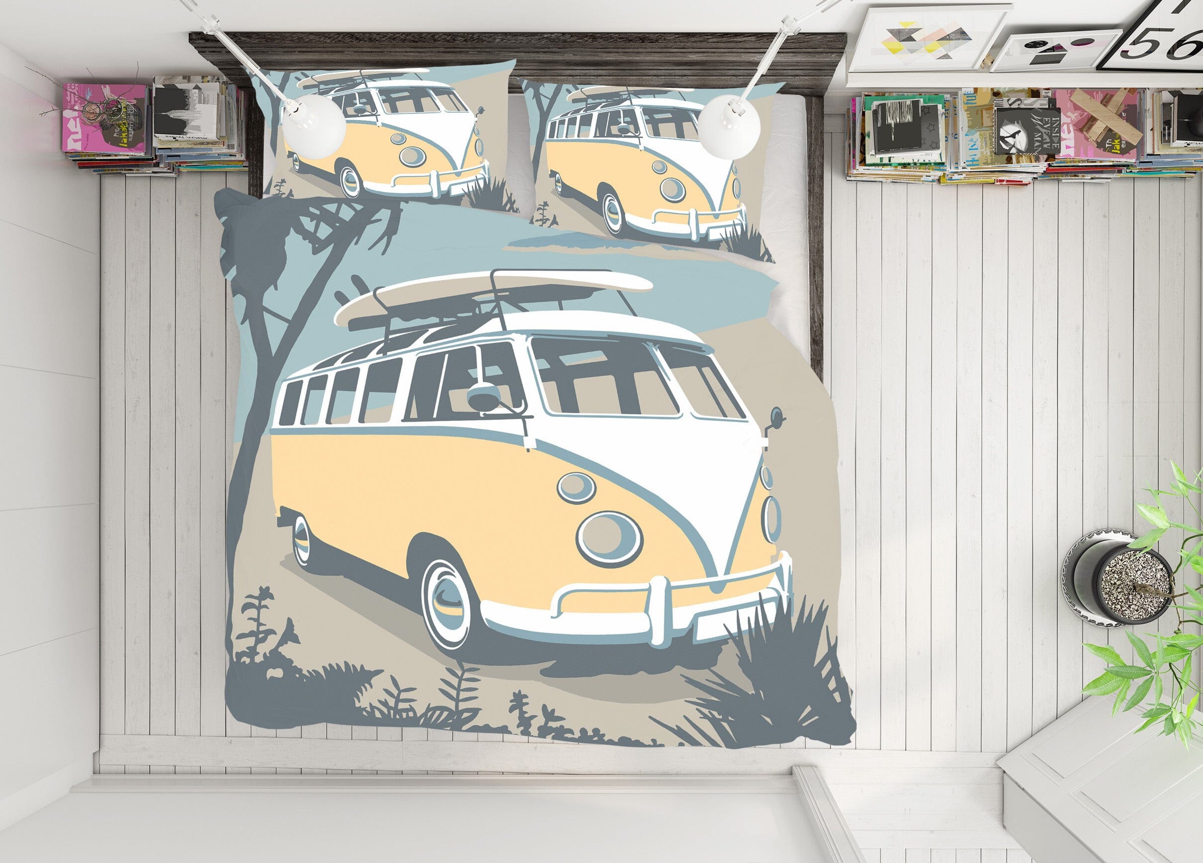 3D Newquay Camper 2032 Steve Read Bedding Bed Pillowcases Quilt Quiet Covers AJ Creativity Home 