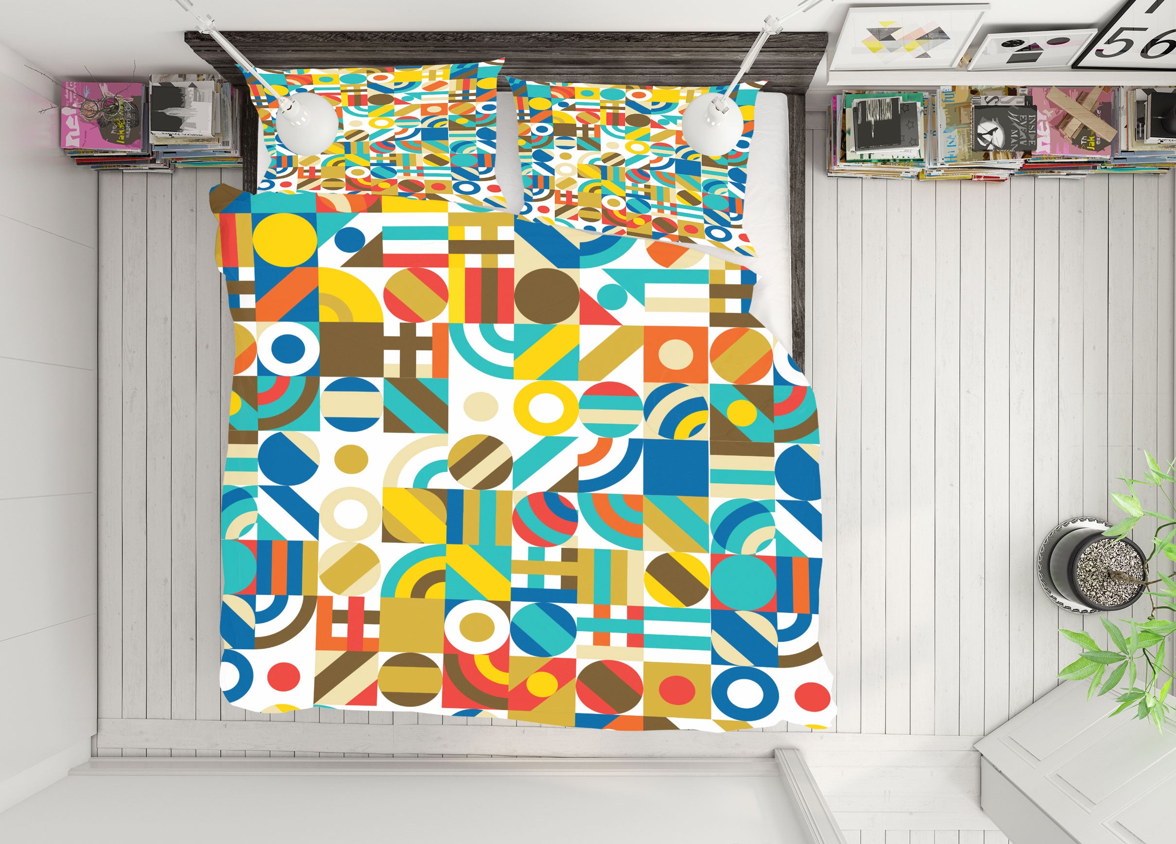 3D Color Line Ball Pattern 60015 Bed Pillowcases Quilt