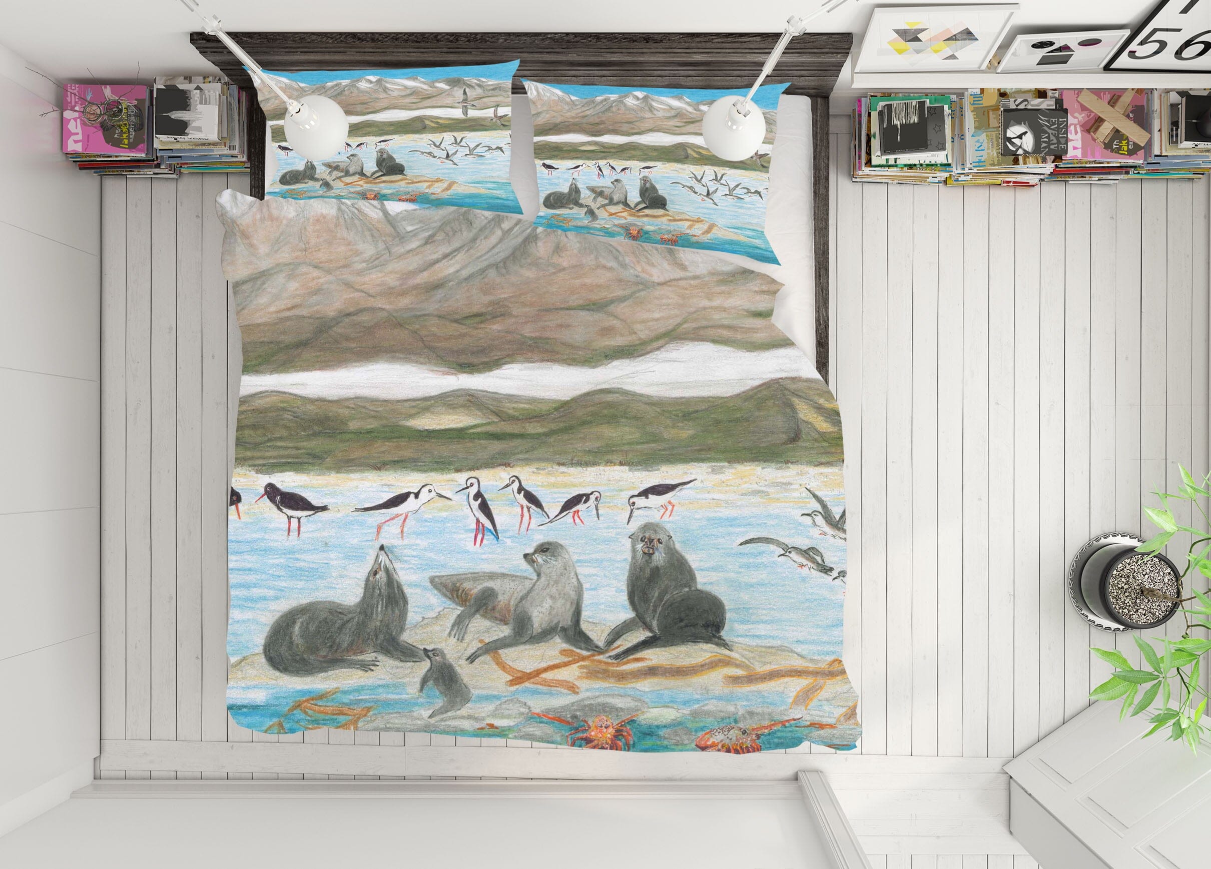 3D Arctic Sea Lion 027 Michael Sewell Bedding Bed Pillowcases Quilt Quiet Covers AJ Creativity Home 