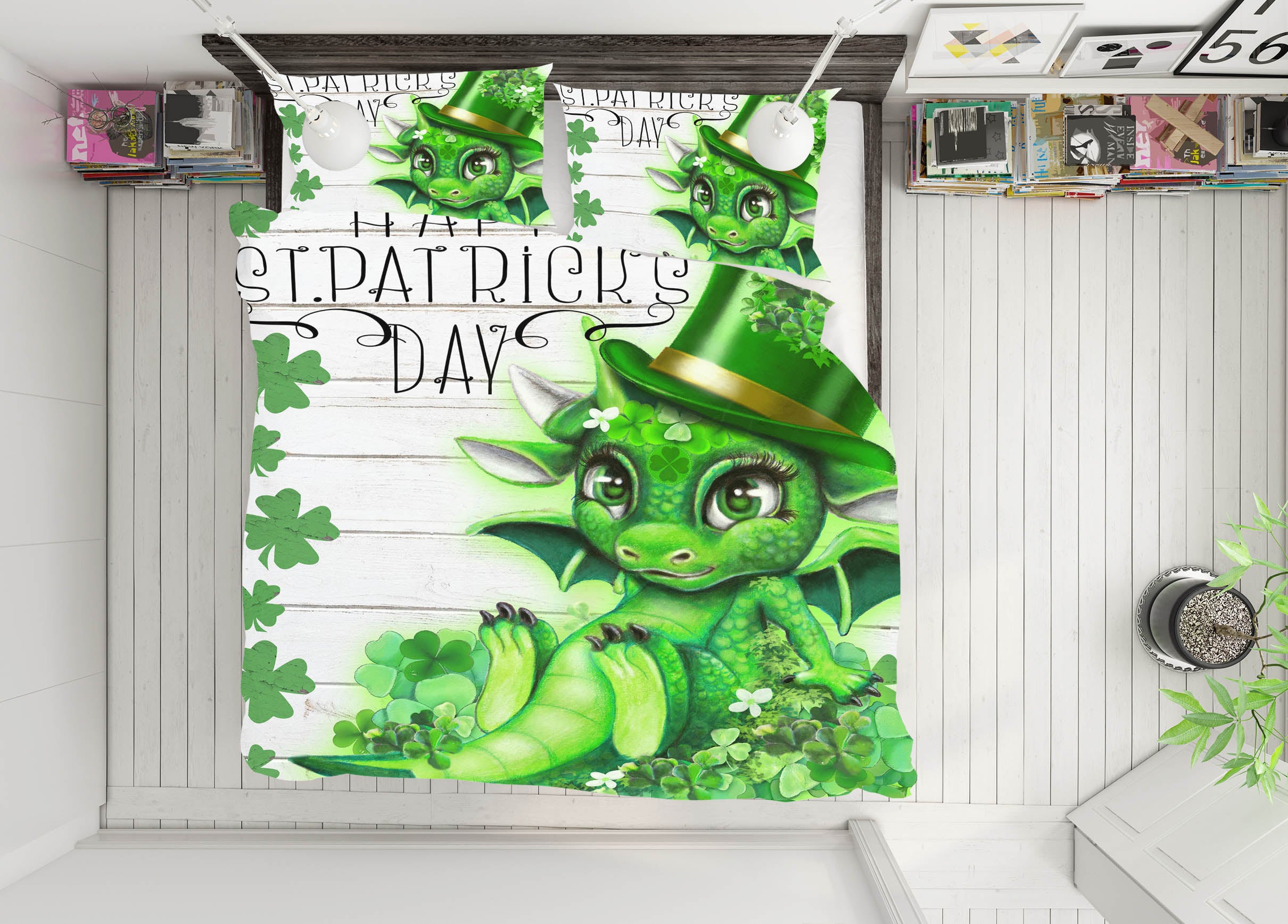 3D Clover Dragon 8610 Sheena Pike Bedding Bed Pillowcases Quilt Cover Duvet Cover