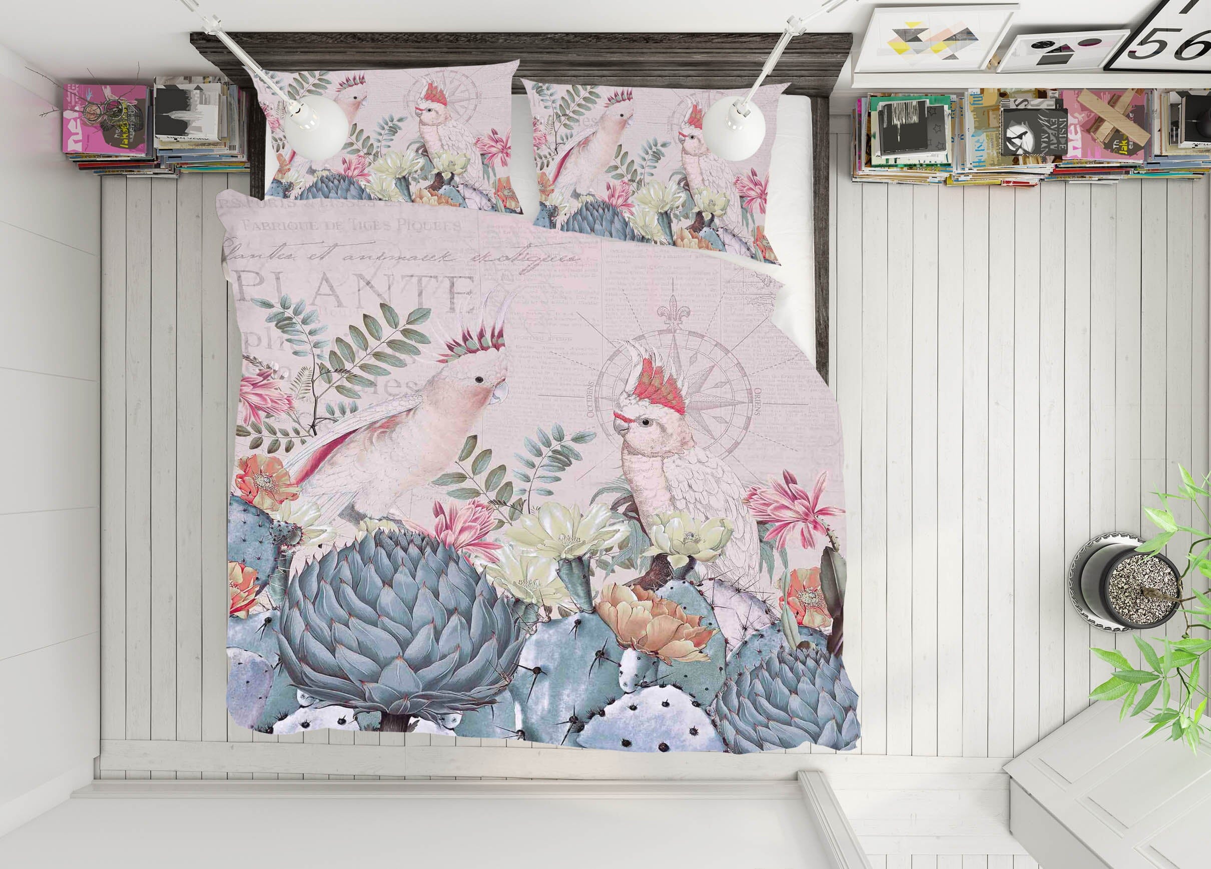 3D Desert Cockatoos 2111 Andrea haase Bedding Bed Pillowcases Quilt Quiet Covers AJ Creativity Home 