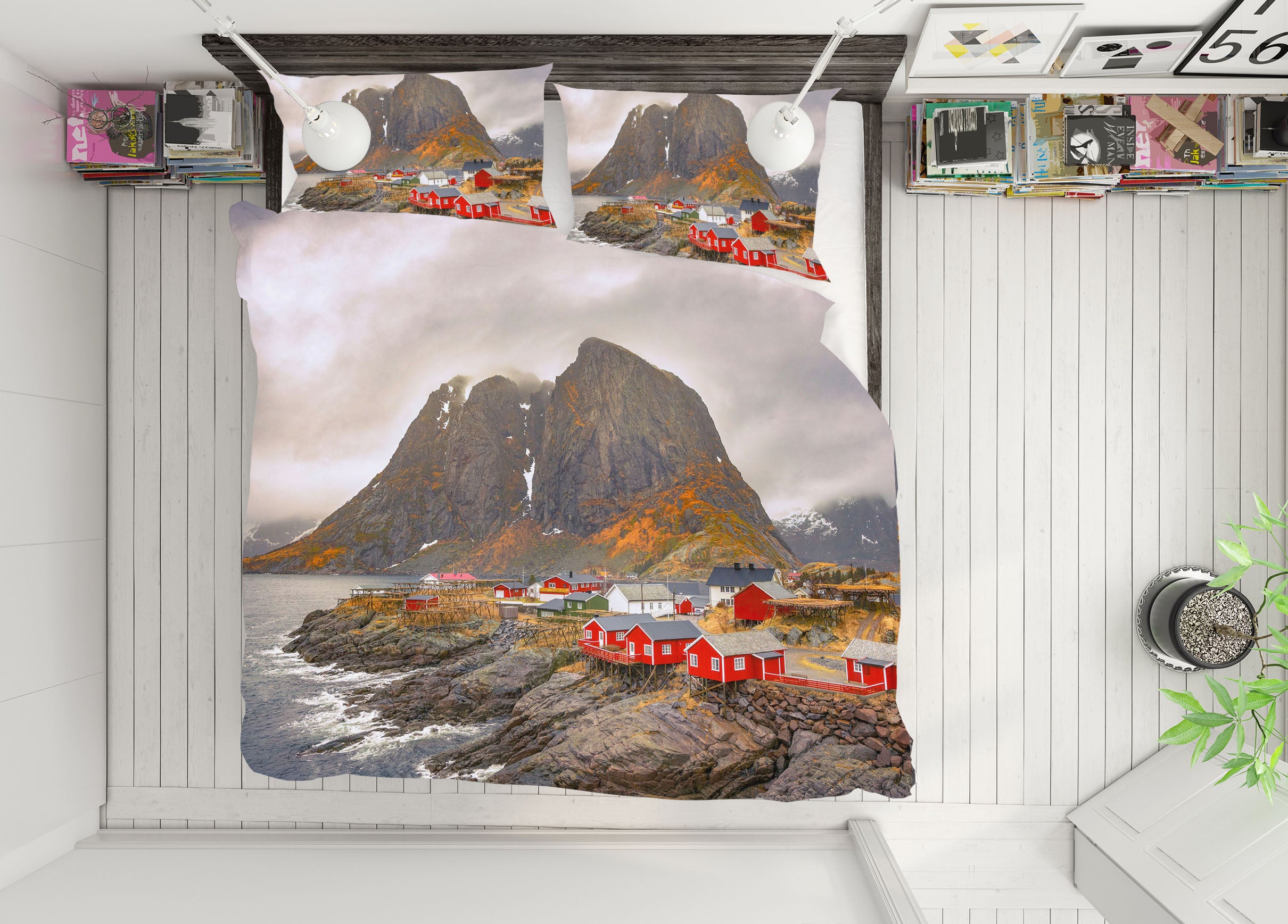 3D Reine Red Houses 102 Marco Carmassi Bedding Bed Pillowcases Quilt