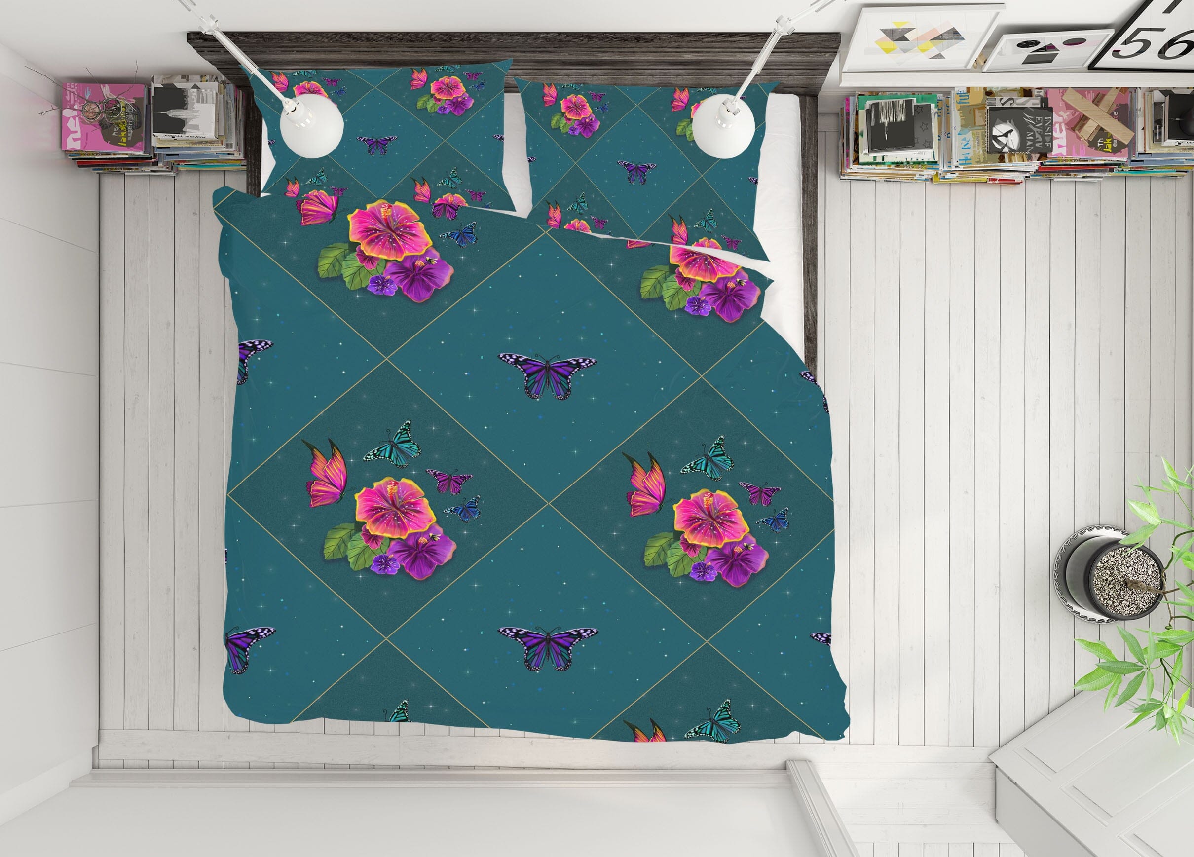 3D Pink Flowers 129 Rose Catherine Khan Bedding Bed Pillowcases Quilt Quiet Covers AJ Creativity Home 