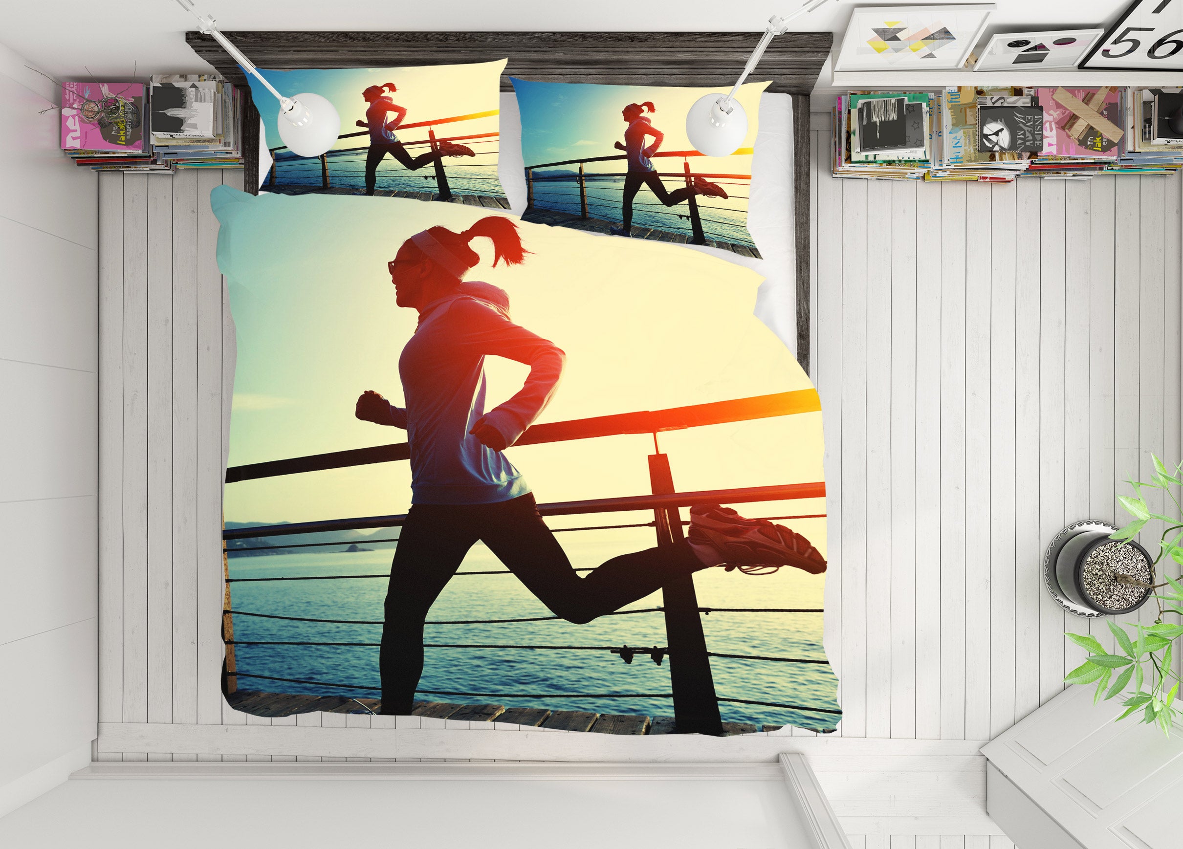 3D Run 14138 Bed Pillowcases Quilt