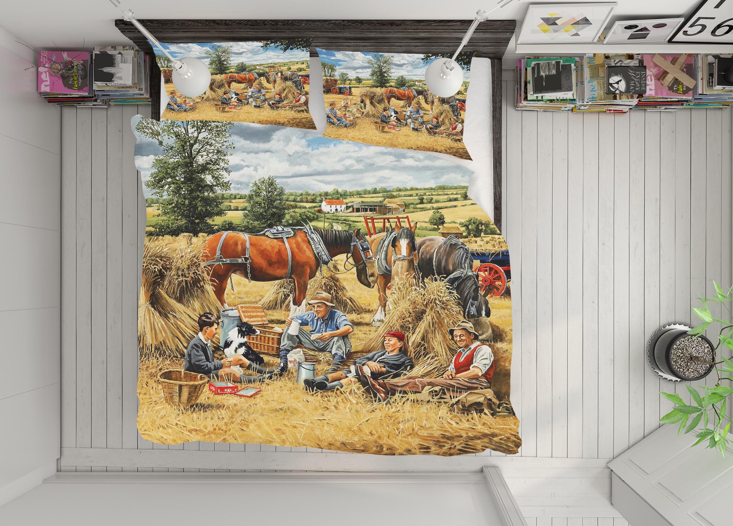 3D Harvest Lunch 2028 Trevor Mitchell bedding Bed Pillowcases Quilt Quiet Covers AJ Creativity Home 