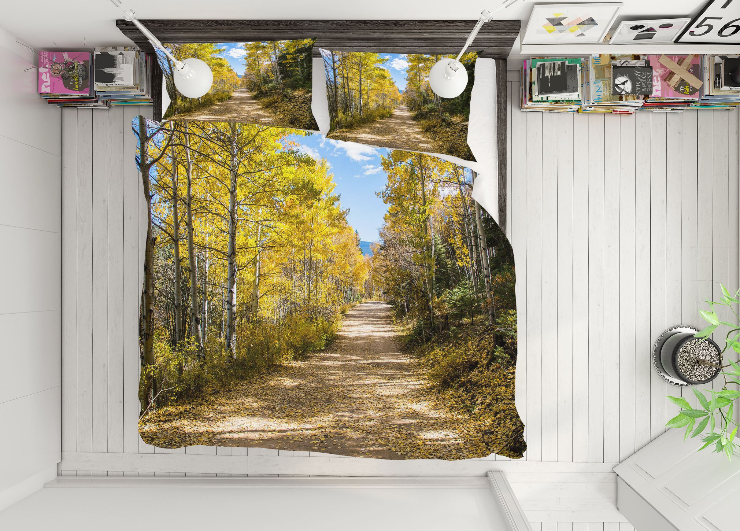 3D Shady Street 15188 Bed Pillowcases Quilt