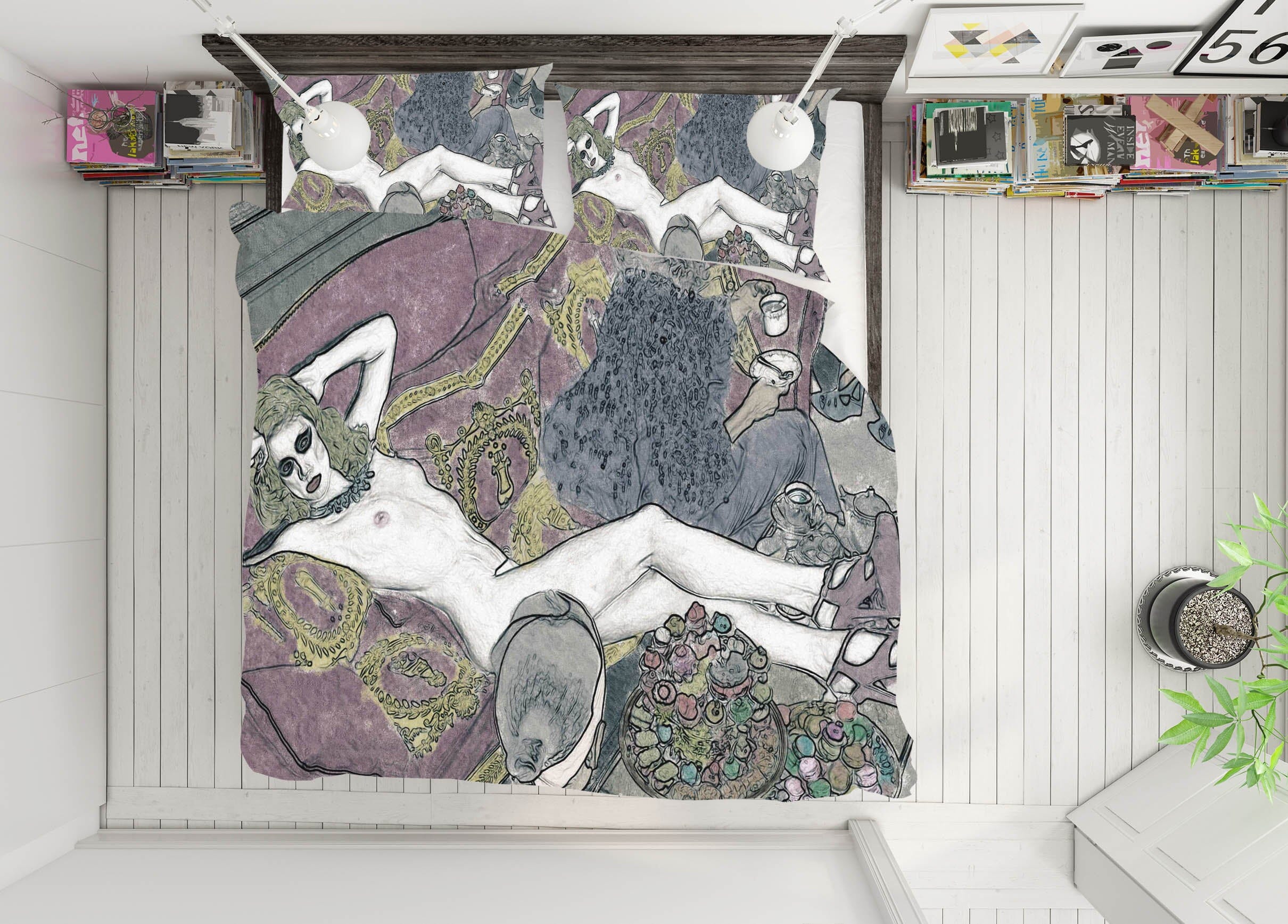 3D Lounge Chair Girl 2007 Marco Cavazzana Bedding Bed Pillowcases Quilt Quiet Covers AJ Creativity Home 