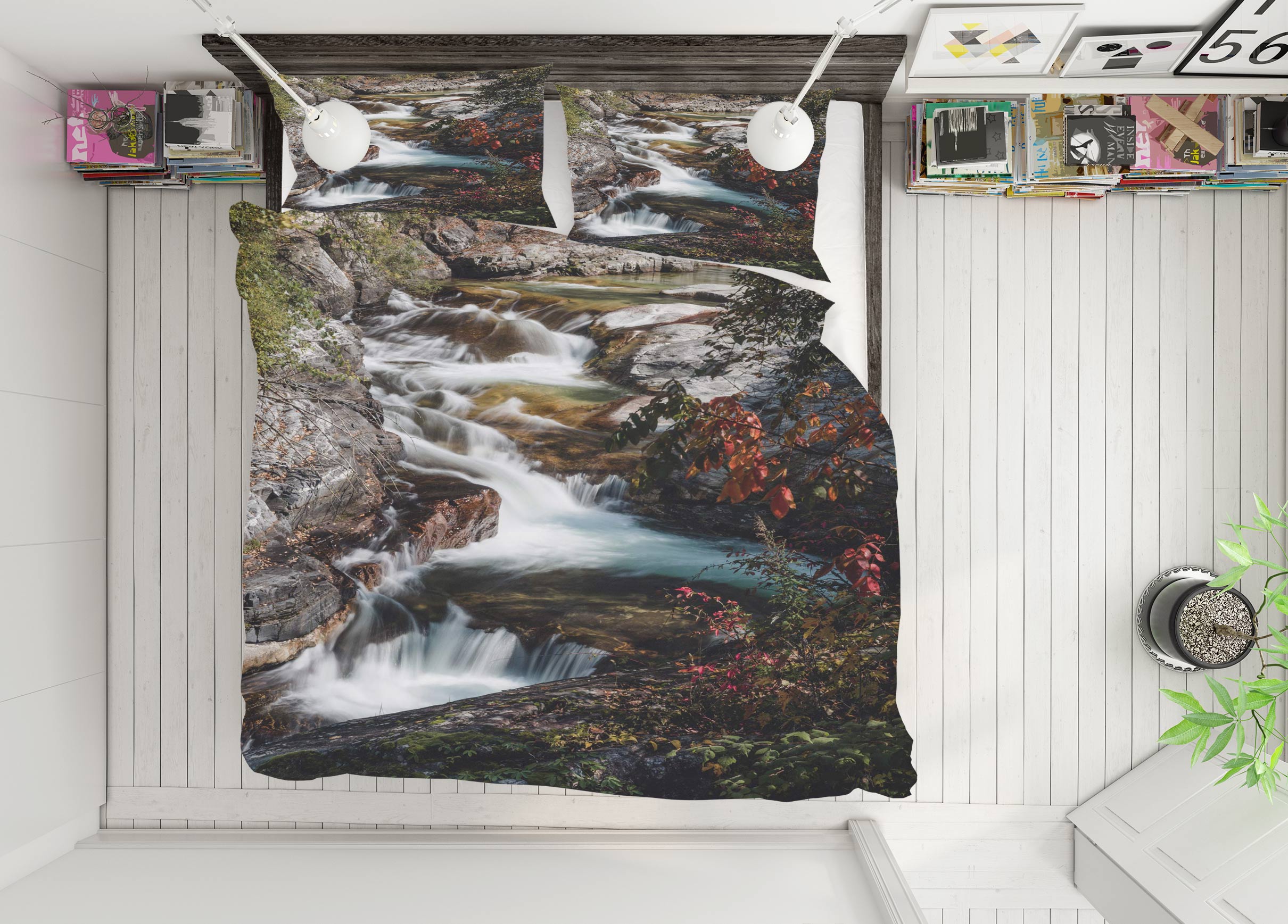 3D Stone Creek 16126 Bed Pillowcases Quilt
