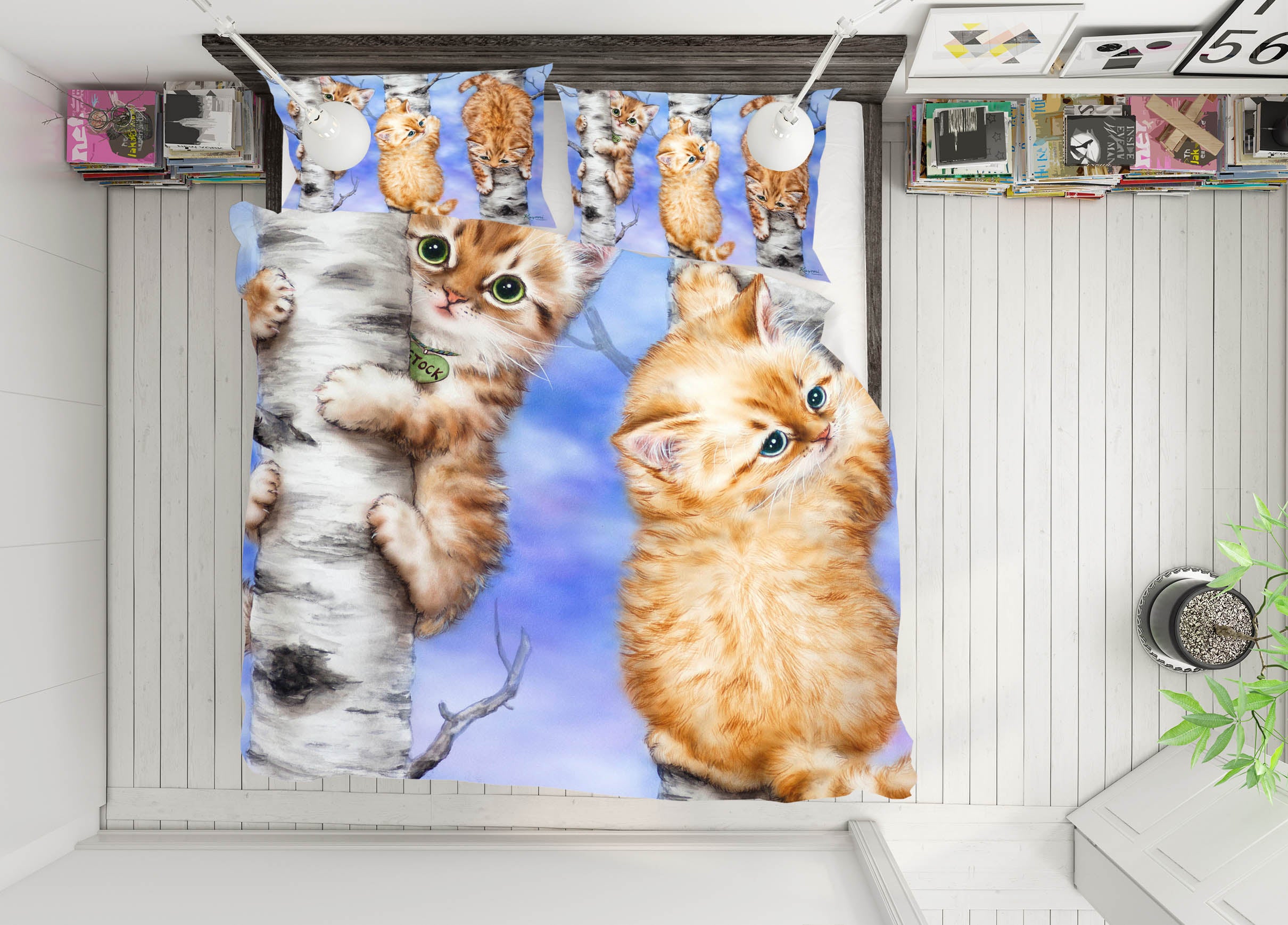 3D Orange Cat 5876 Kayomi Harai Bedding Bed Pillowcases Quilt Cover Duvet Cover