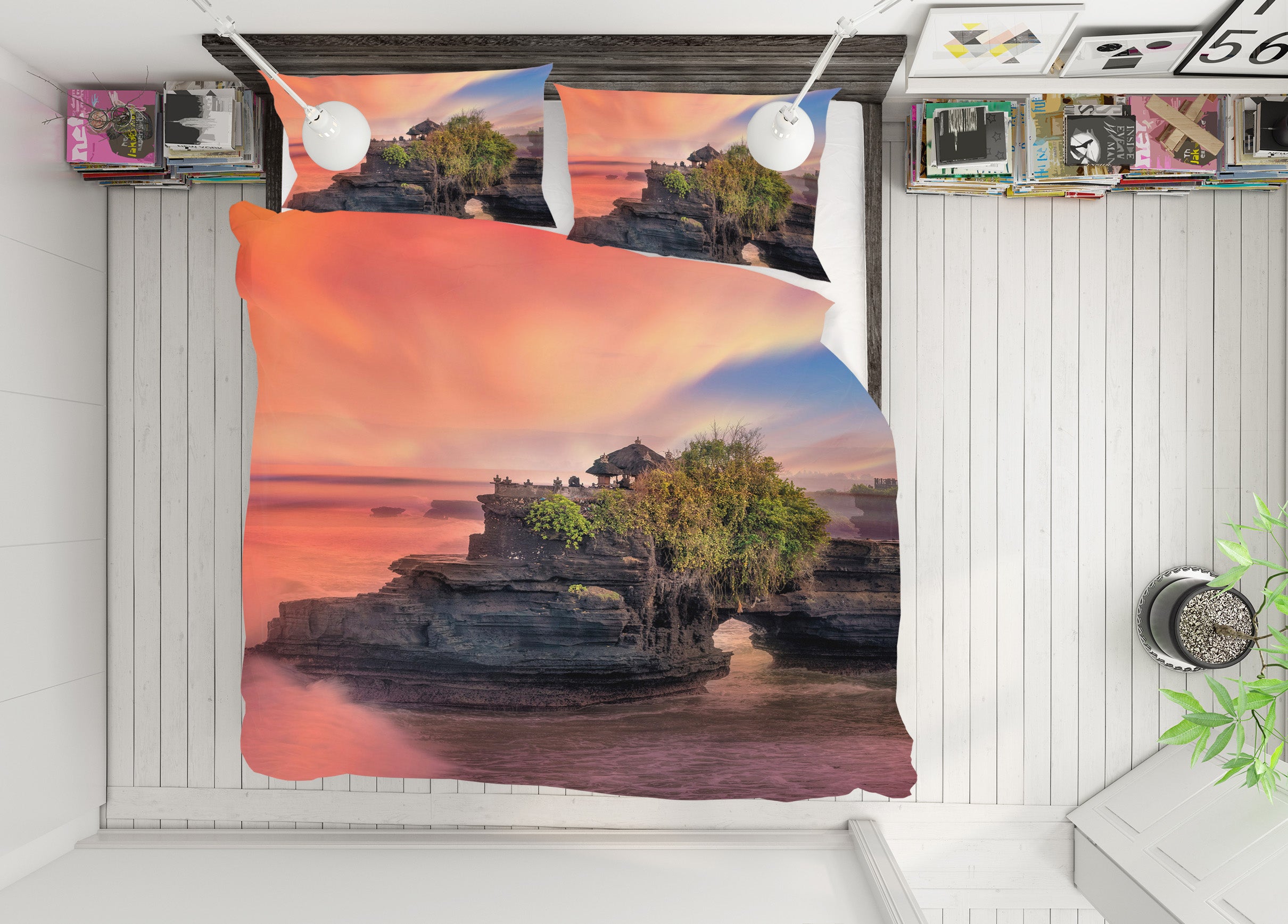 3D Batu Bolong Temple 011 Marco Carmassi Bedding Bed Pillowcases Quilt