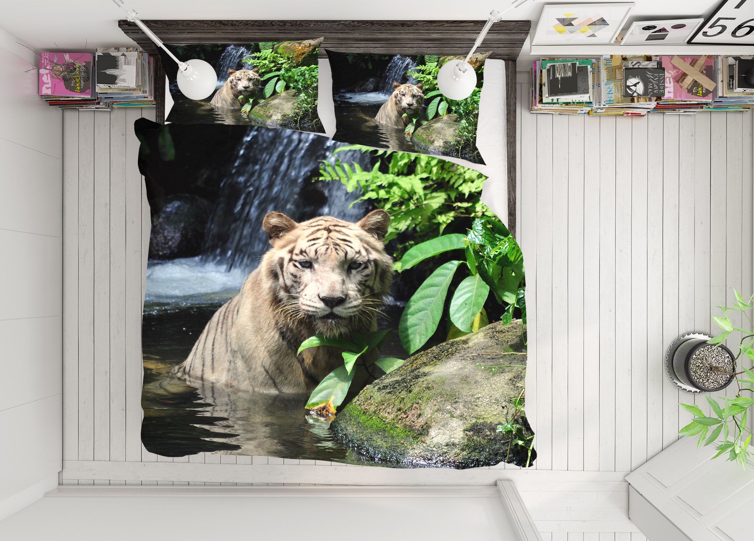 3D Tiger Stone 21021 Bed Pillowcases Quilt