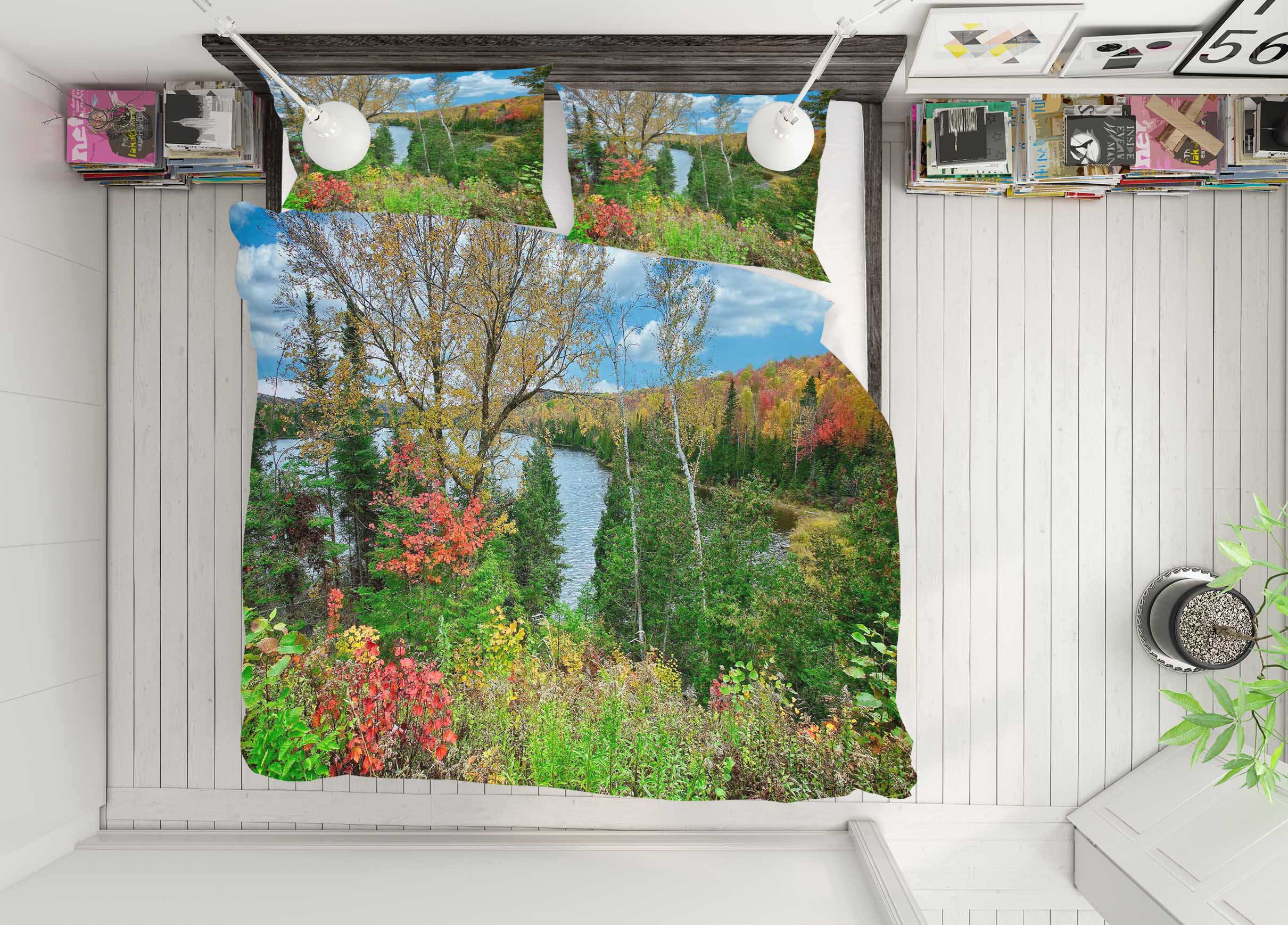 3D Trees 62020 Kathy Barefield Bedding Bed Pillowcases Quilt