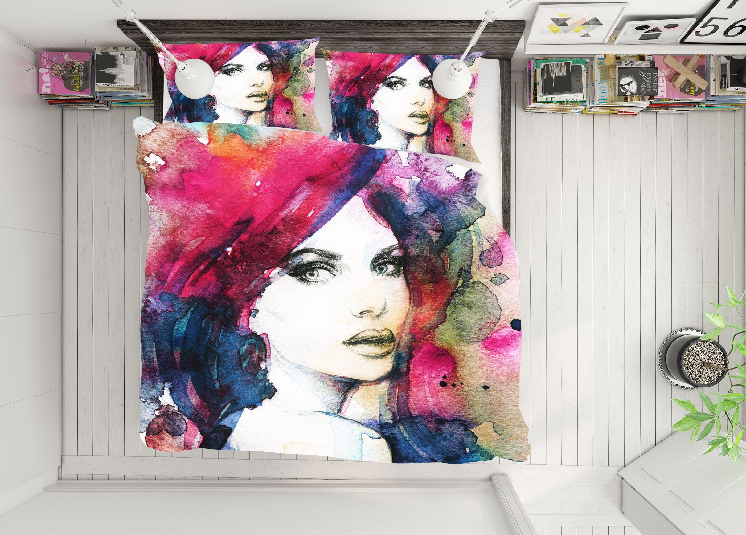 3D Paint Woman 017 Bed Pillowcases Quilt