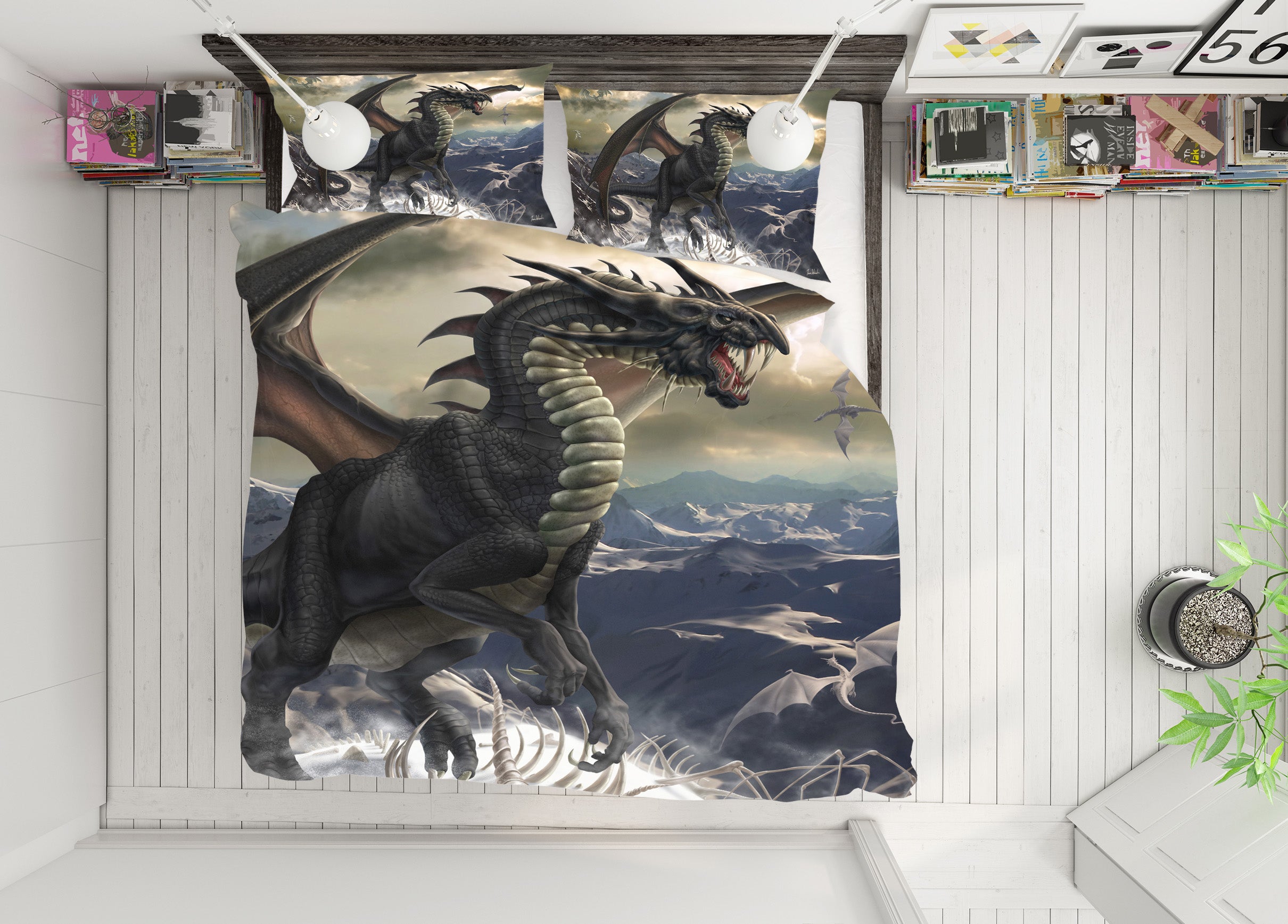 3D Dragon Fly 4063 Tom Wood Bedding Bed Pillowcases Quilt