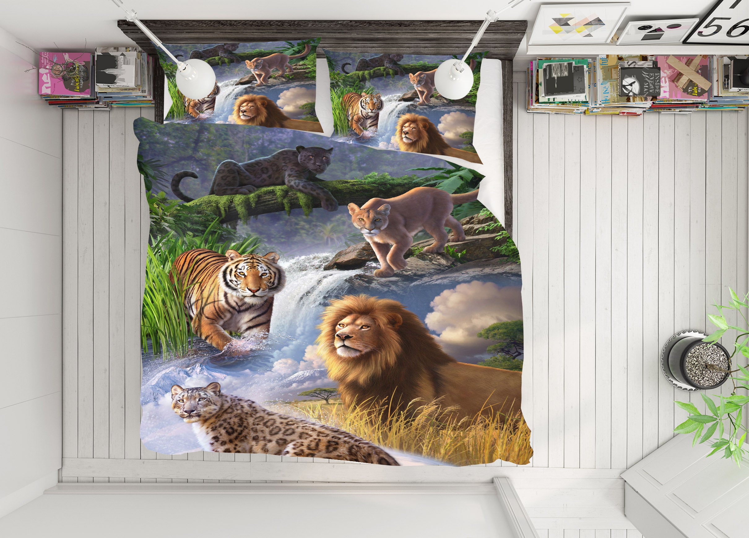 3D Tiger Lion 86021 Jerry LoFaro bedding Bed Pillowcases Quilt