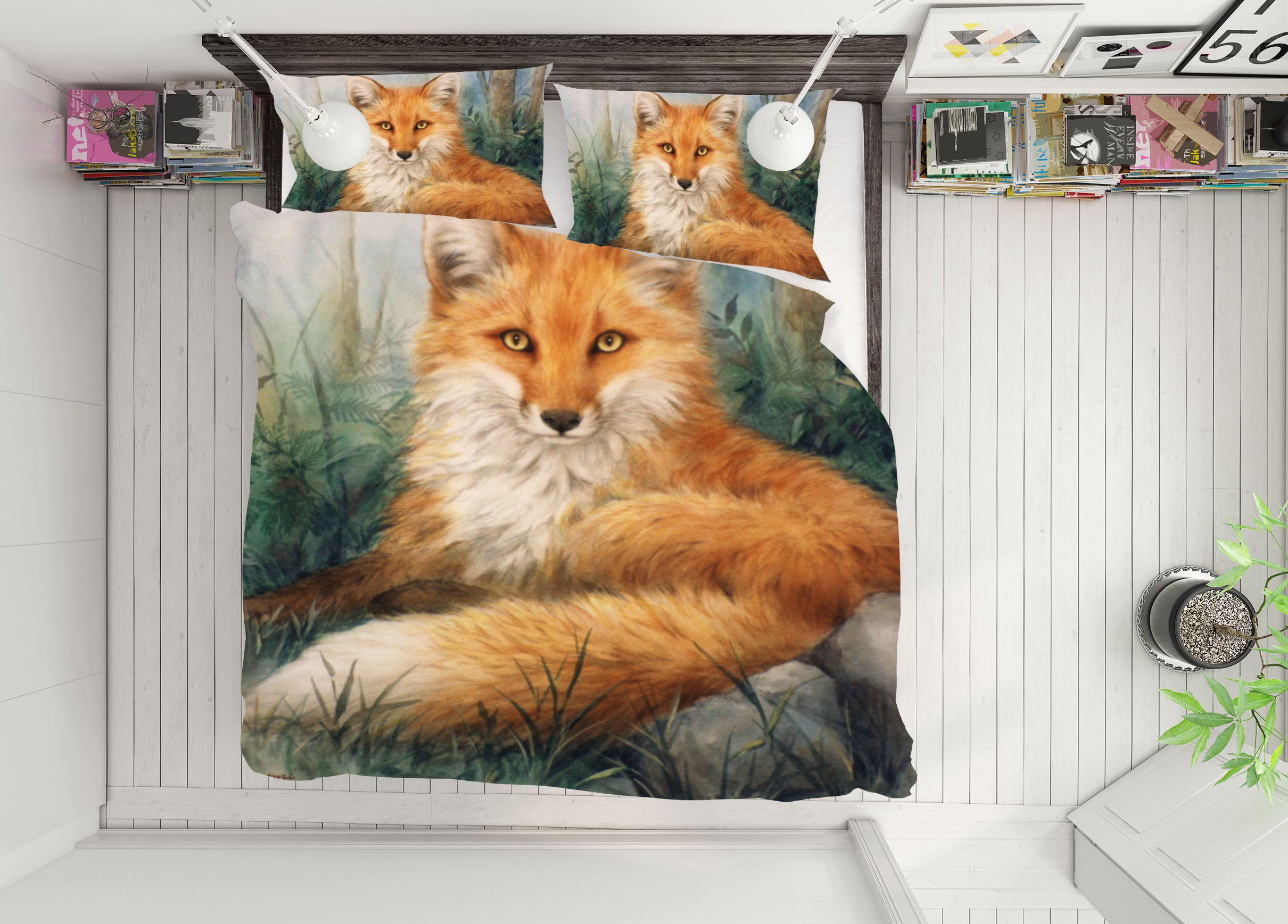 3D Animal Fox 5900 Kayomi Harai Bedding Bed Pillowcases Quilt Cover Duvet Cover