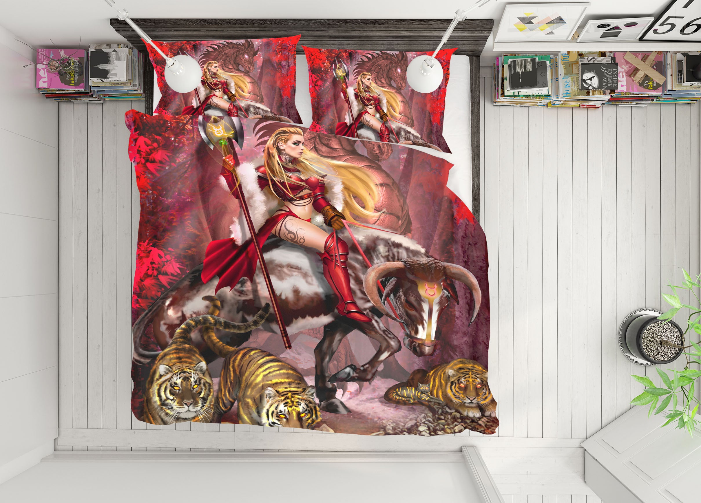 3D Woman Tiger 8341 Ruth Thompson Bedding Bed Pillowcases Quilt Cover Duvet Cover