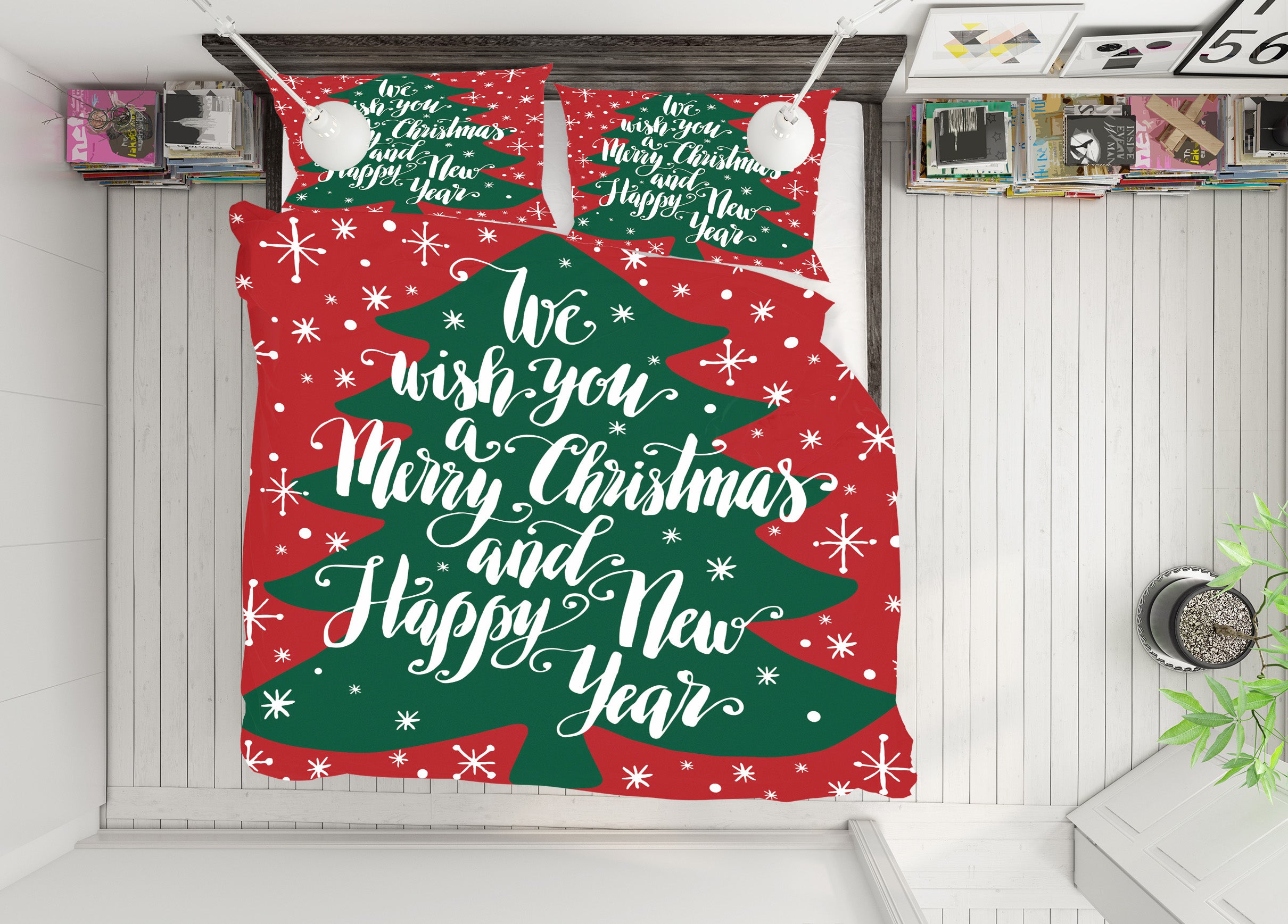 3D Tree Starlight 51117 Christmas Quilt Duvet Cover Xmas Bed Pillowcases