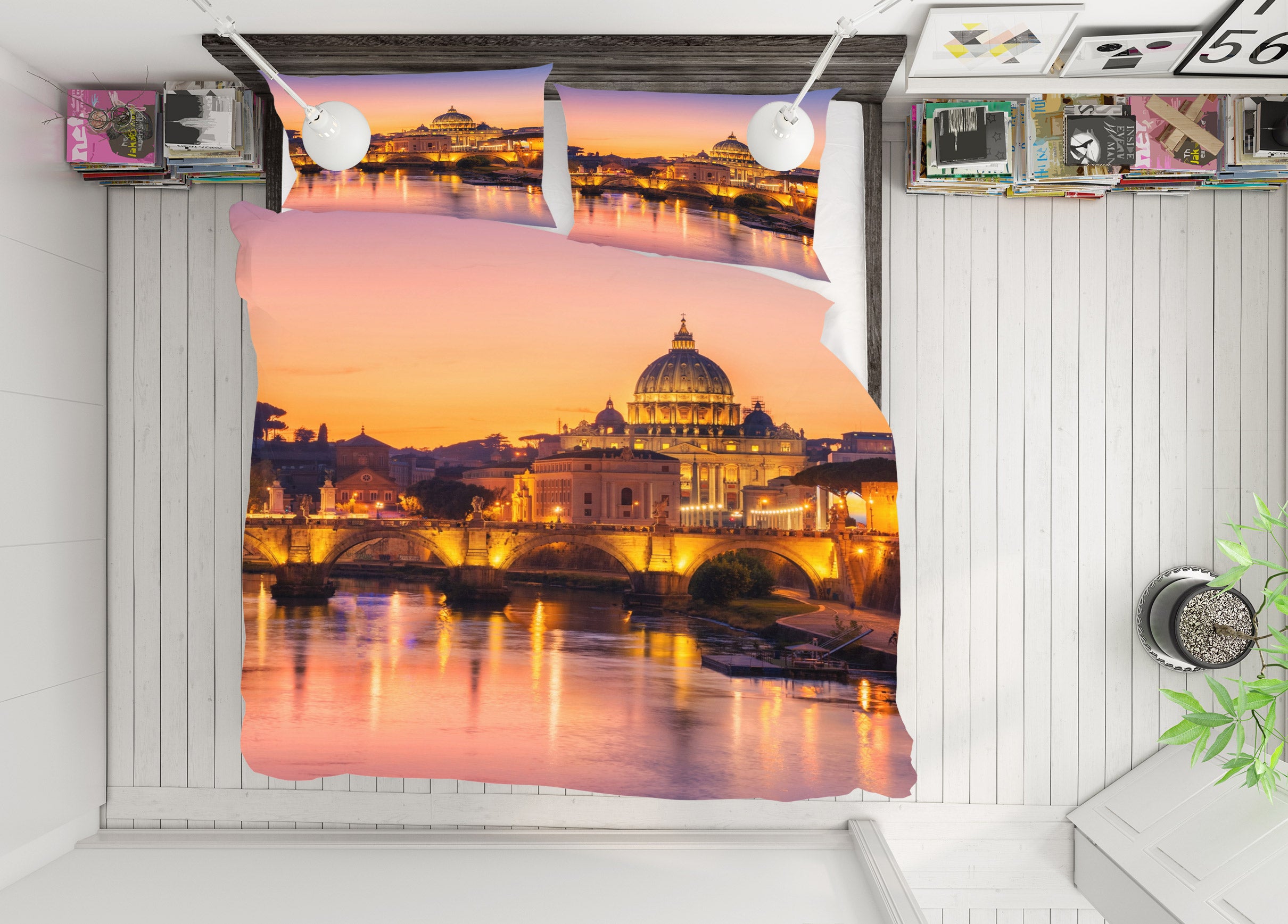 3D Building 59168 Bed Pillowcases Quilt