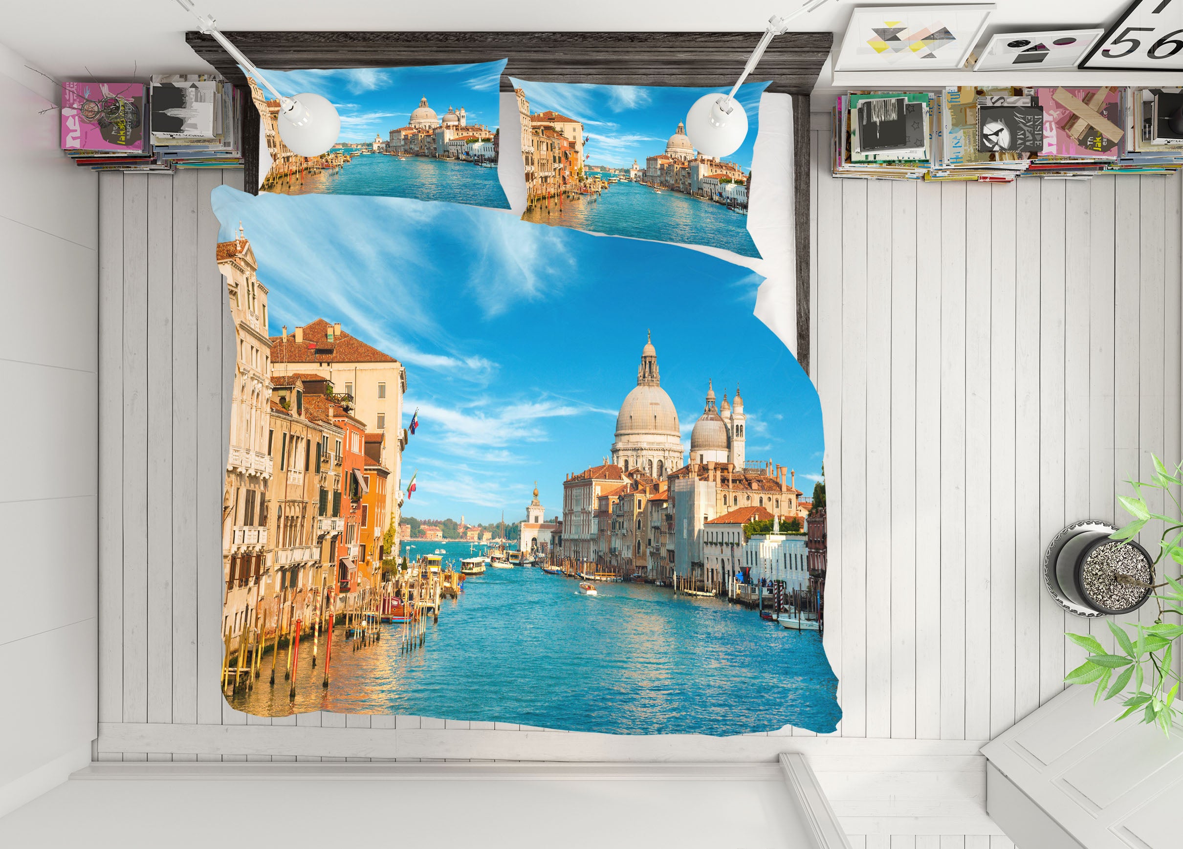 3D Floating Building 61060 Bed Pillowcases Quilt