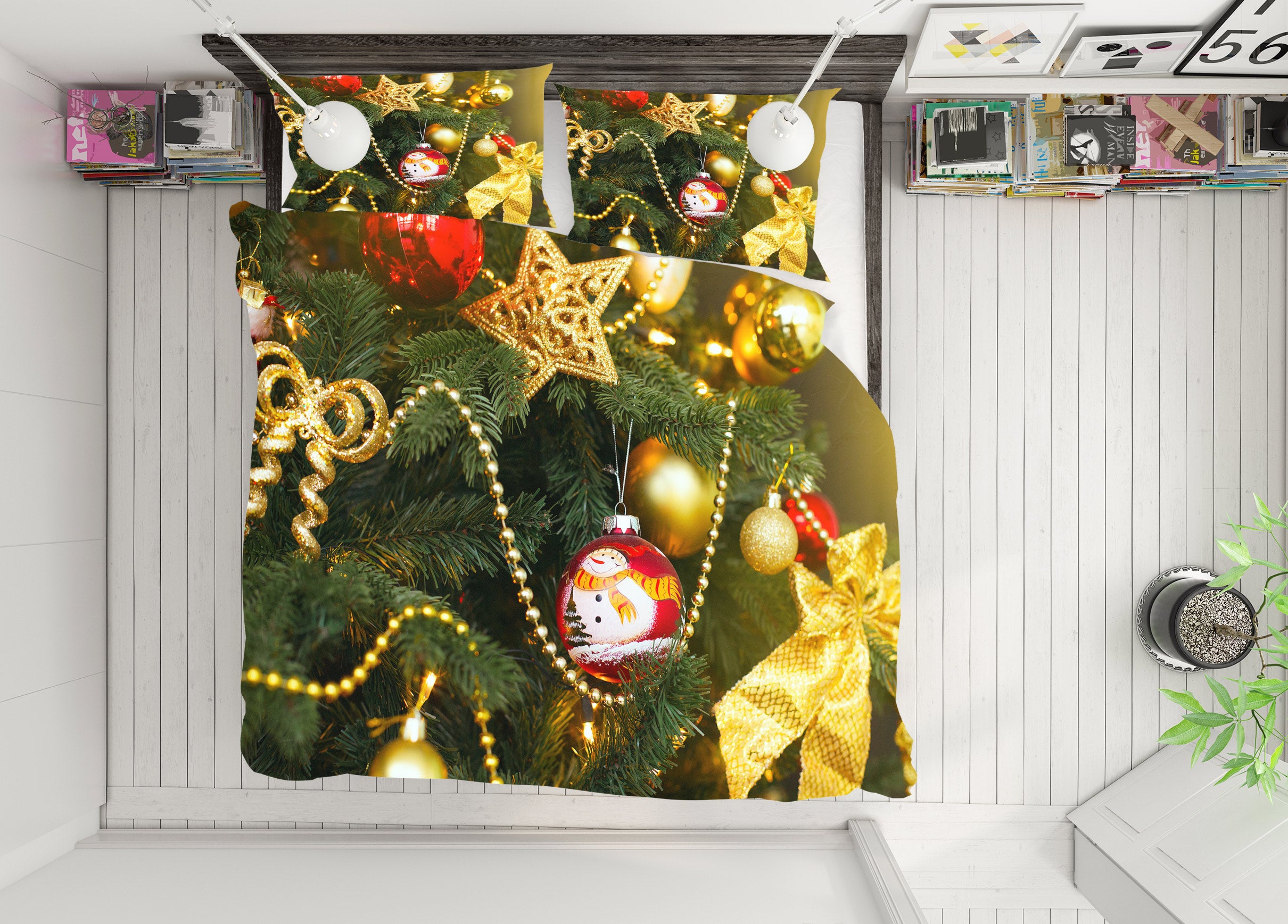3D Tree Pendant 50042 Christmas Quilt Duvet Cover Xmas Bed Pillowcases
