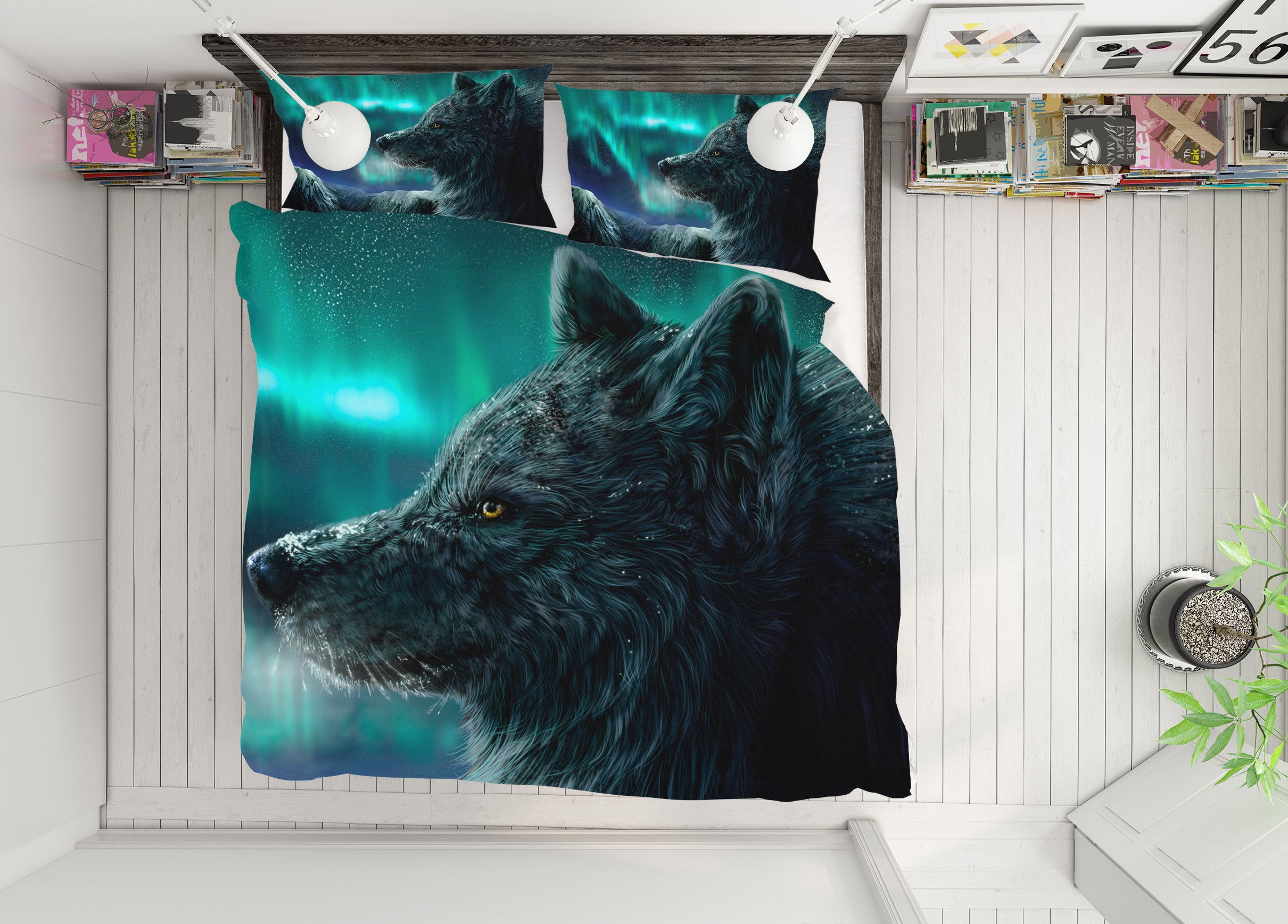 3D Wolf 21016 Bed Pillowcases Quilt