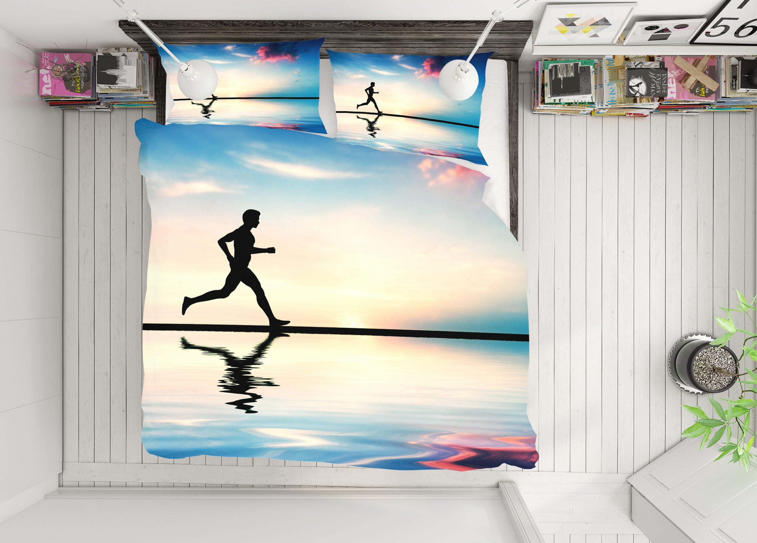 3D Run 14111 Bed Pillowcases Quilt