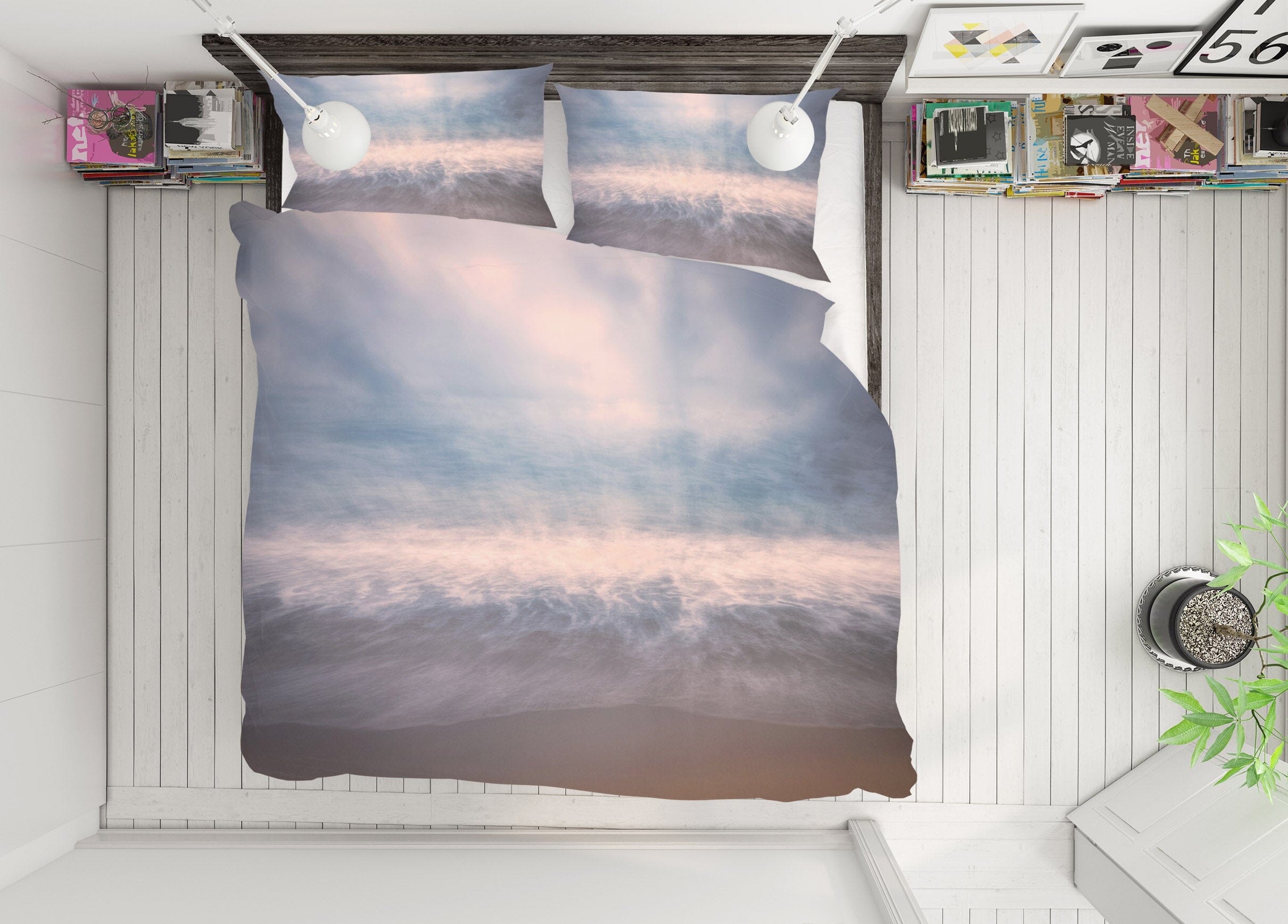 3D Stormy Waves 2150 Marco Carmassi Bedding Bed Pillowcases Quilt Quiet Covers AJ Creativity Home 