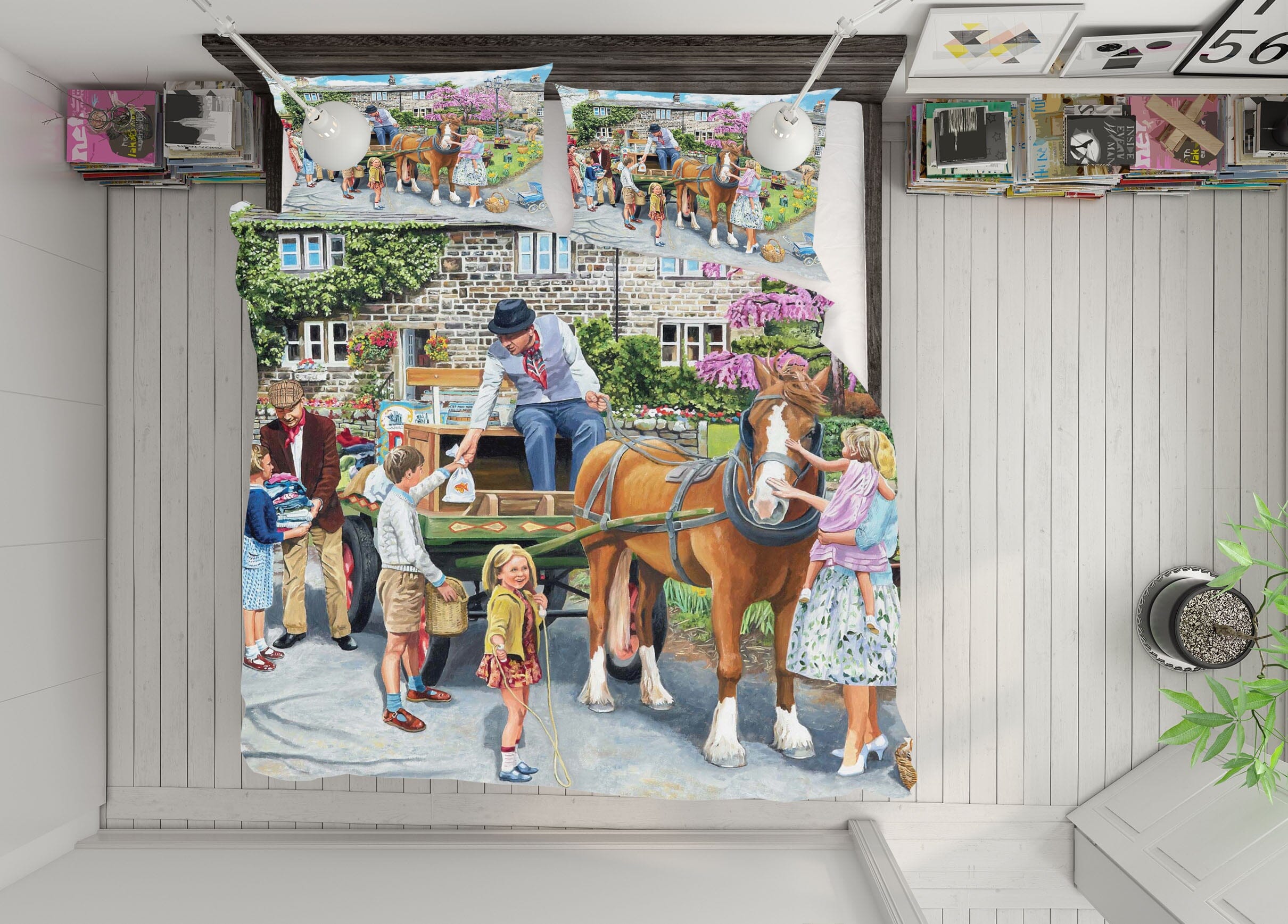 3D Petting The Horse 2045 Trevor Mitchell bedding Bed Pillowcases Quilt Quiet Covers AJ Creativity Home 