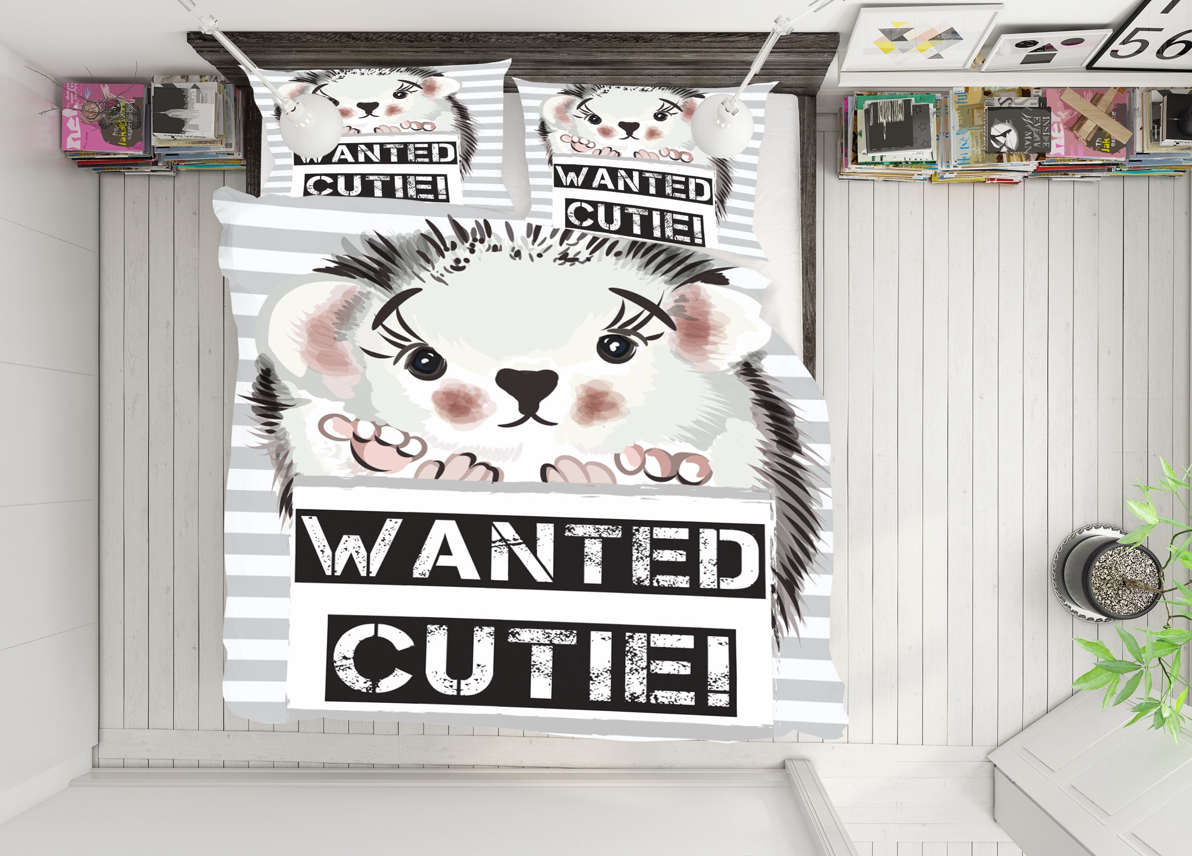 3D Hedgehog 15040 Bed Pillowcases Quilt