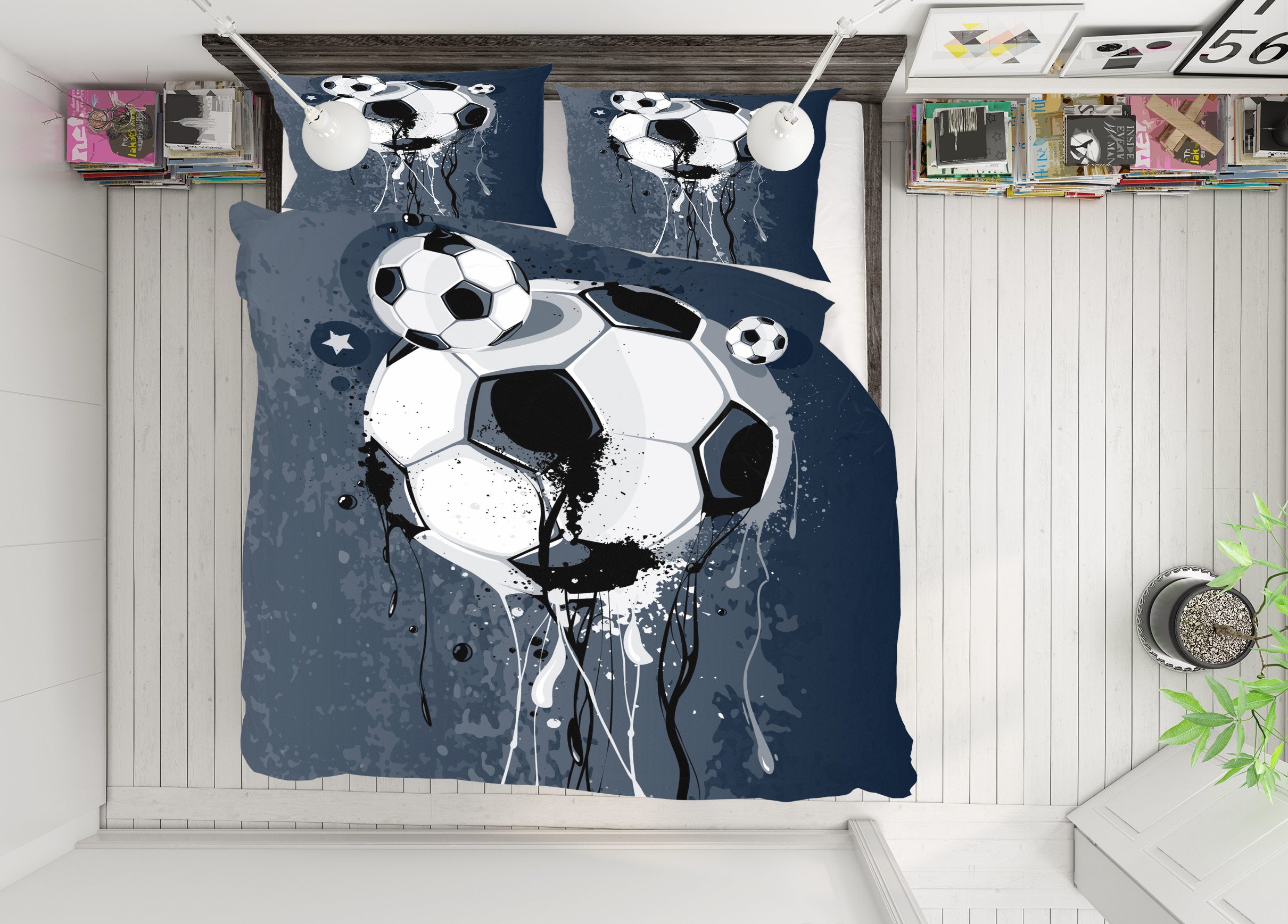 3D Football 60078 Bed Pillowcases Quilt