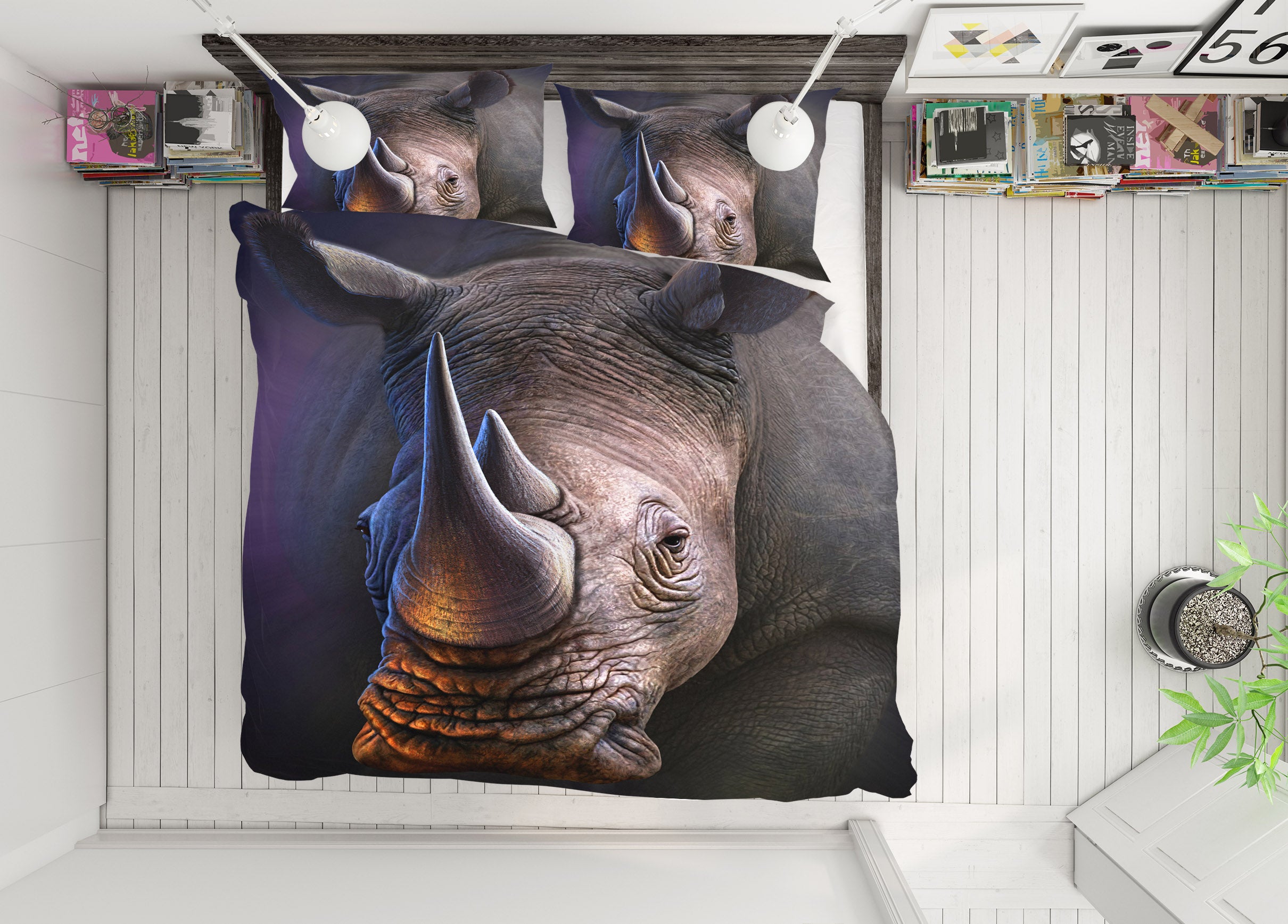 3D Rhino 86051 Jerry LoFaro bedding Bed Pillowcases Quilt