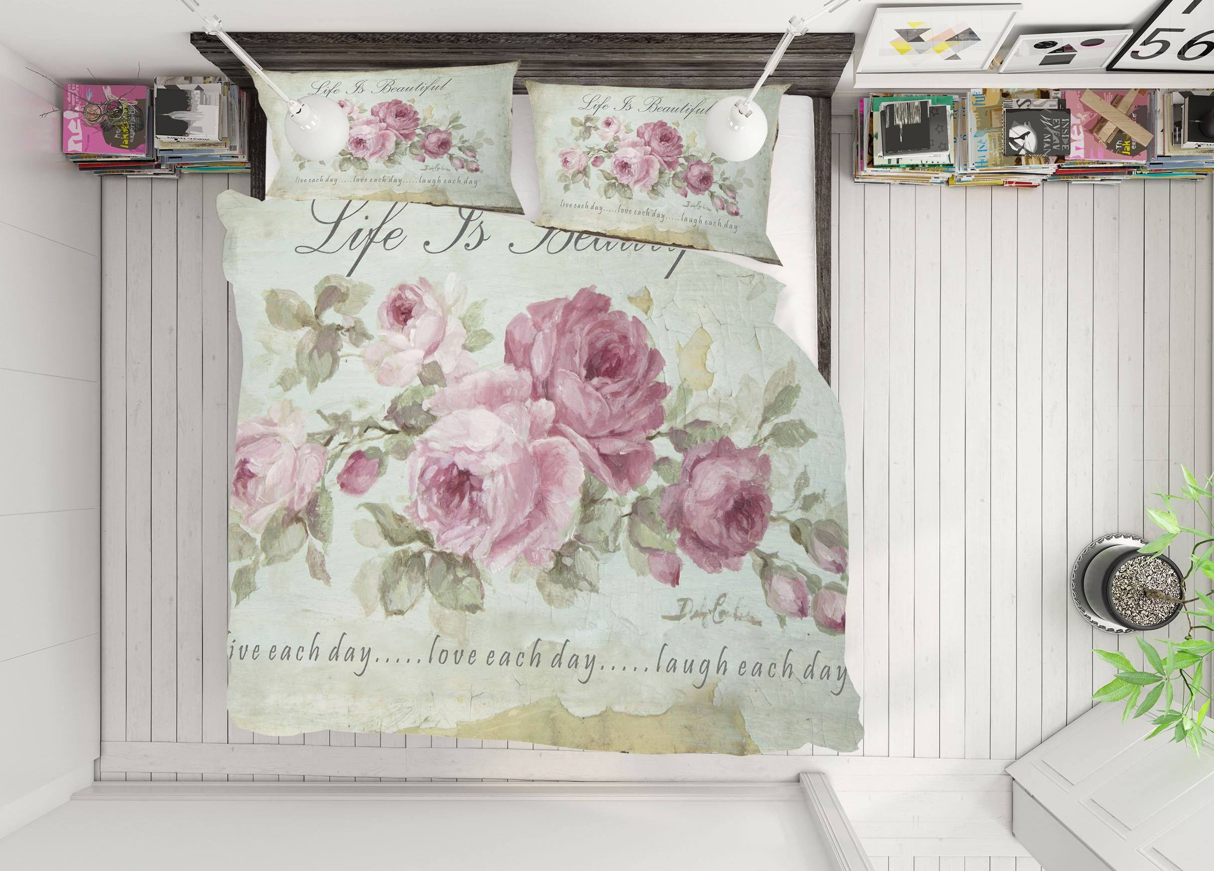 3D Beautiful Flowers 034 Debi Coules Bedding Bed Pillowcases Quilt Quiet Covers AJ Creativity Home 