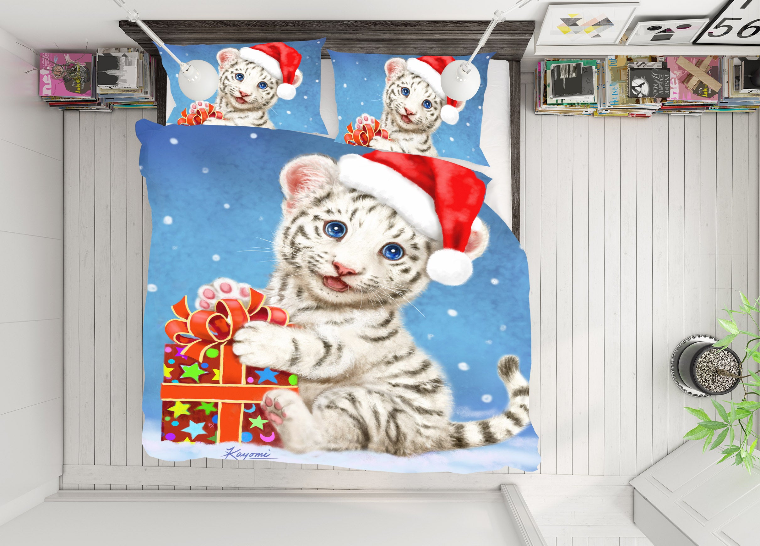 3D Christmas Gift Lion 5889 Kayomi Harai Bedding Bed Pillowcases Quilt Cover Duvet Cover