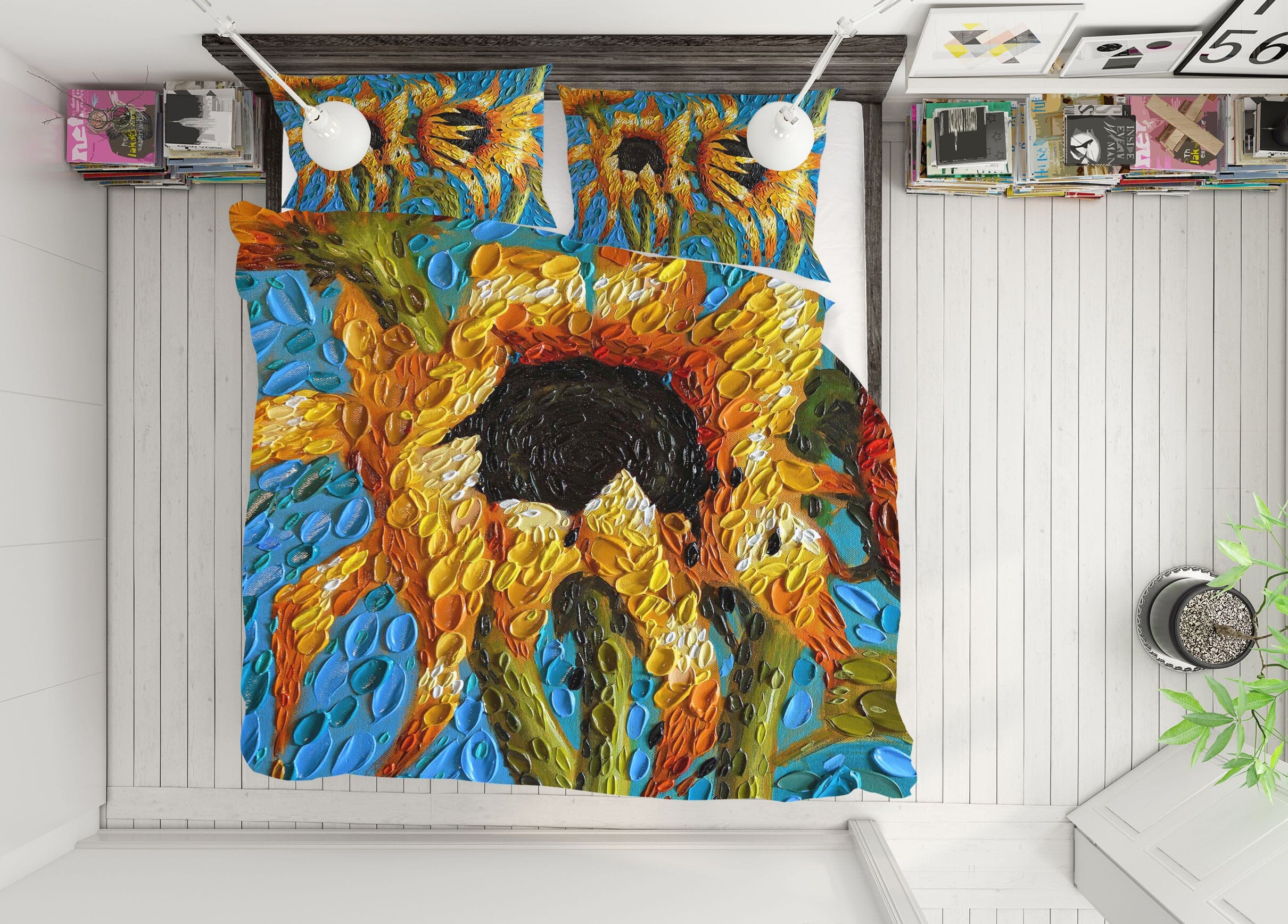 3D Sunflower 2127 Dena Tollefson bedding Bed Pillowcases Quilt Quiet Covers AJ Creativity Home 