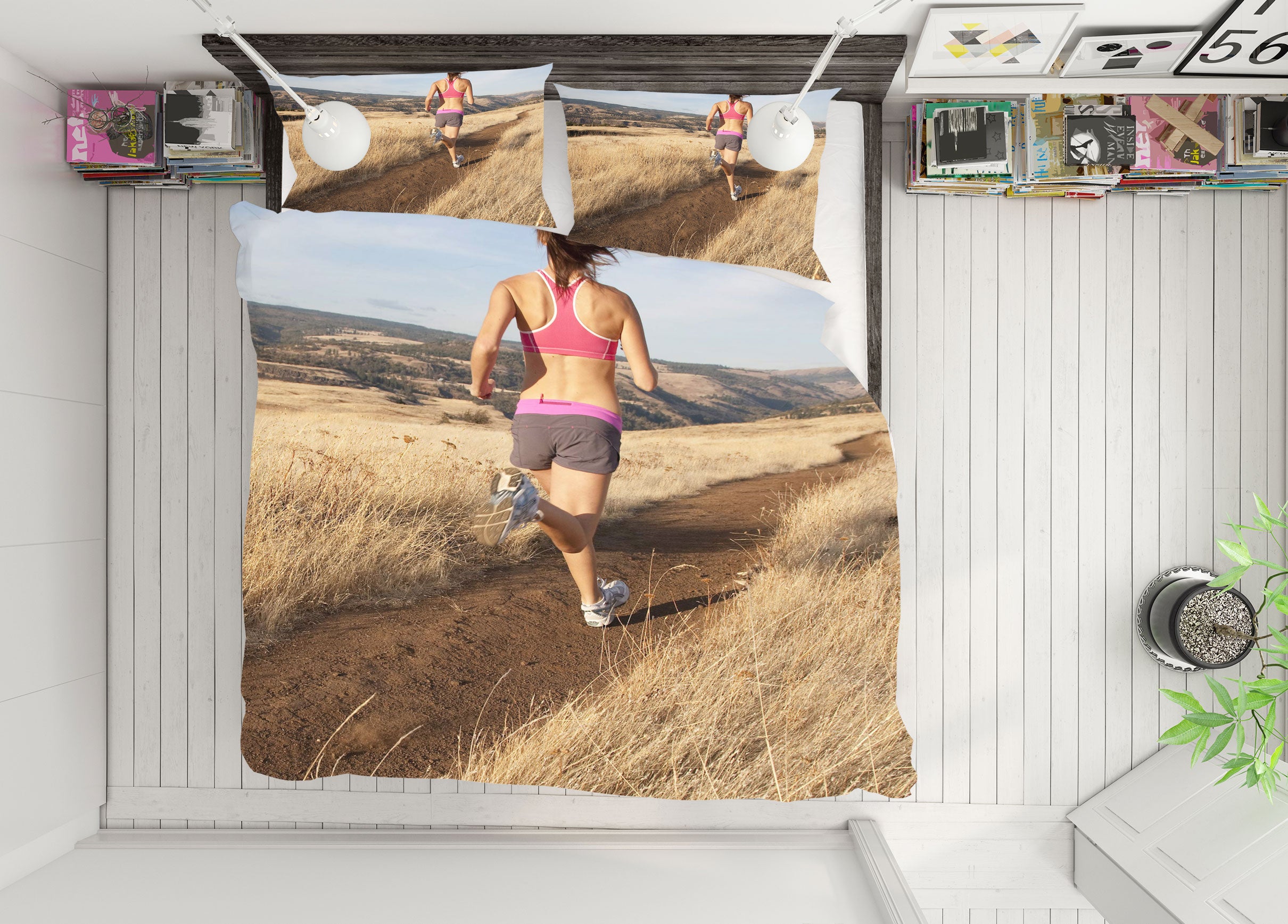 3D Run 14105 Bed Pillowcases Quilt